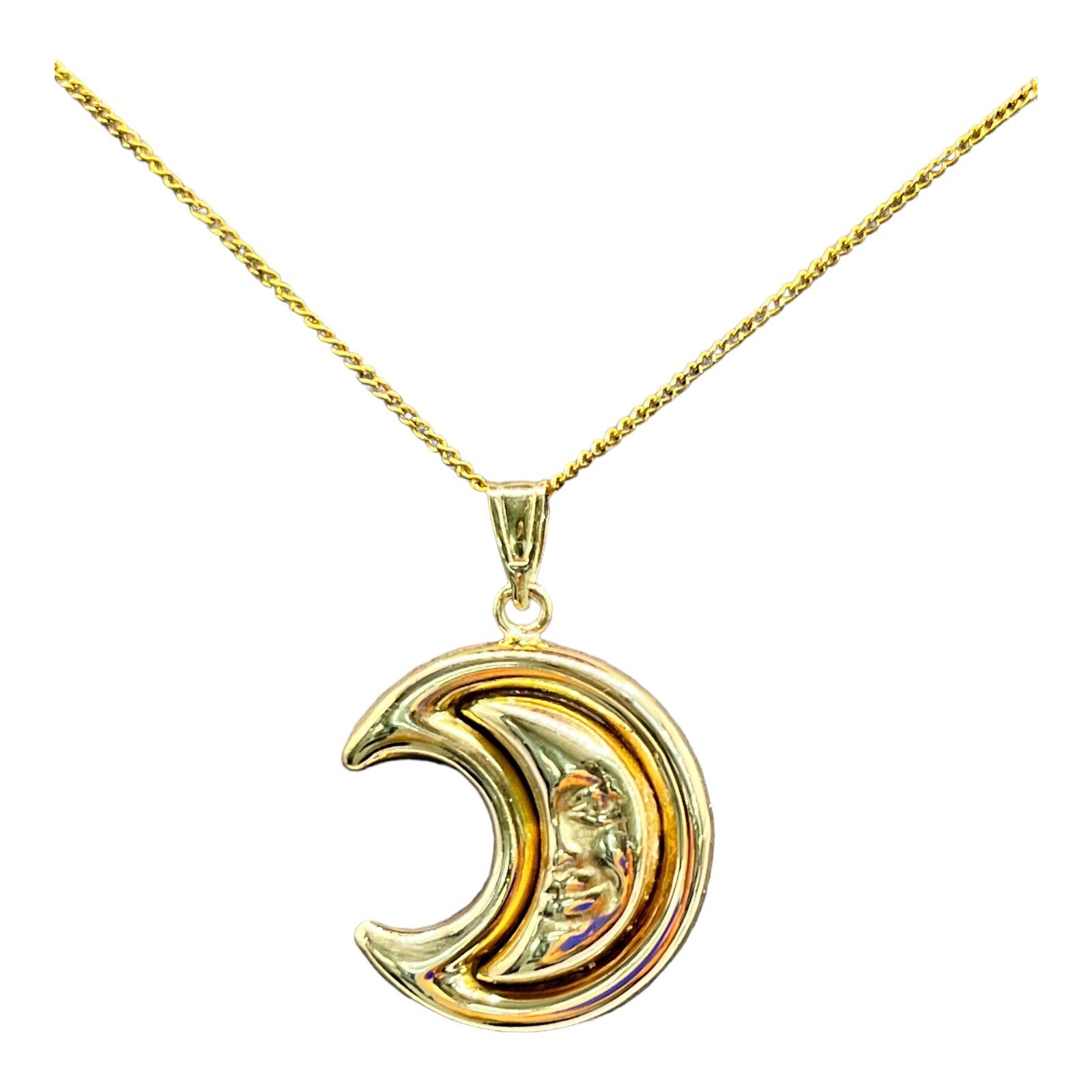 9ct 9K Yellow Gold Large Moon Crescent Charm Pendant 2.81 Grams. Brand New