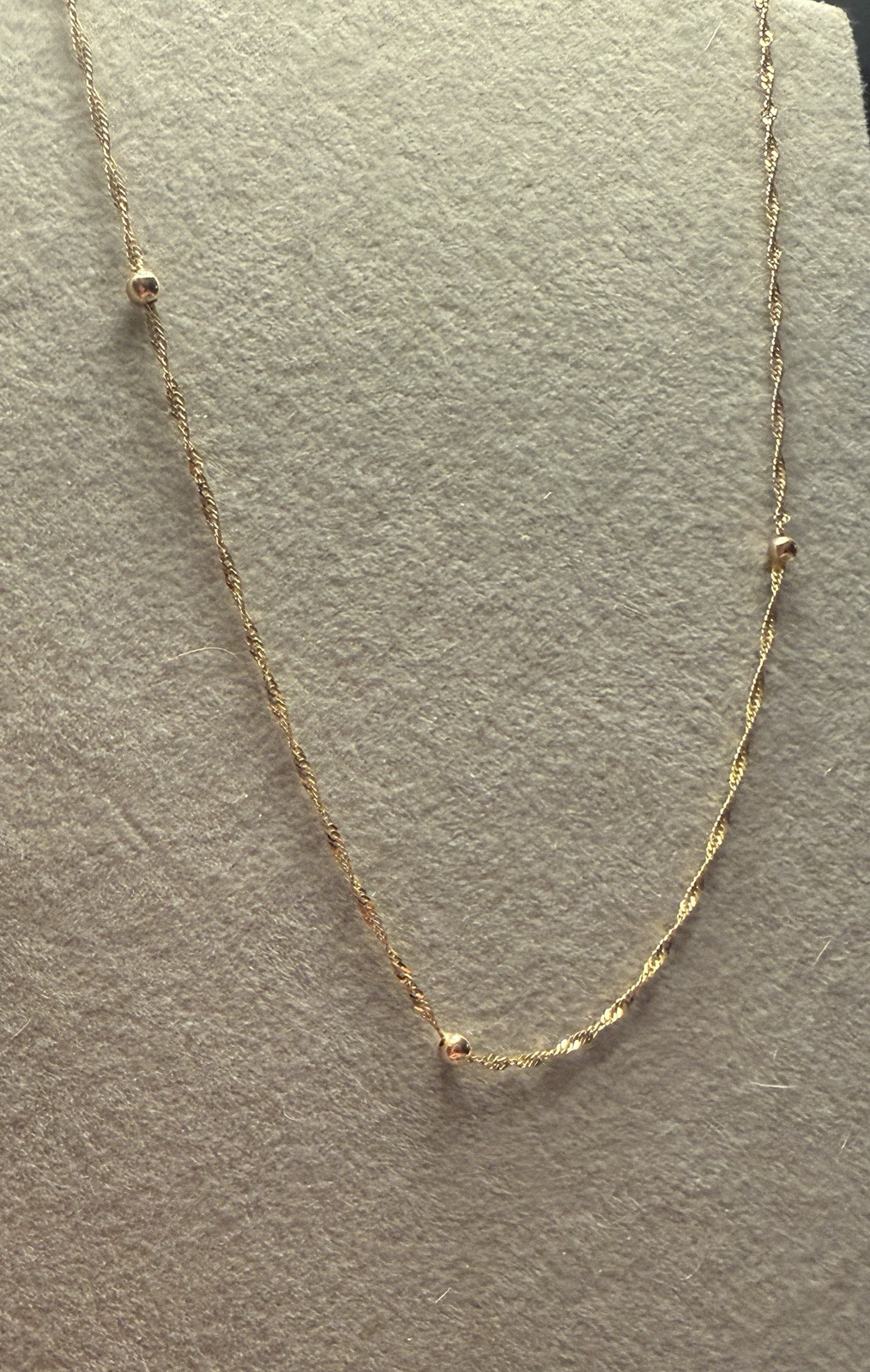Vintage Roberto Coin 14K Gold Bead Station Necklace 18” Italy QVC Chain 2.2 Gram