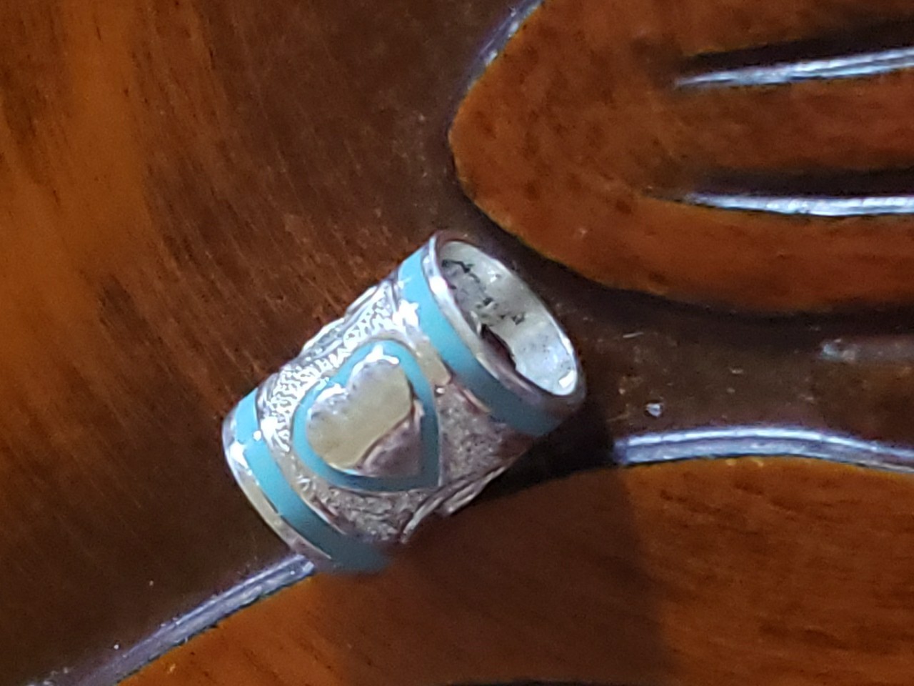 Hawaiian Baby Silver Initial Pendant Enamel Heart 8mm X 6mm Slide Blue Or Pink