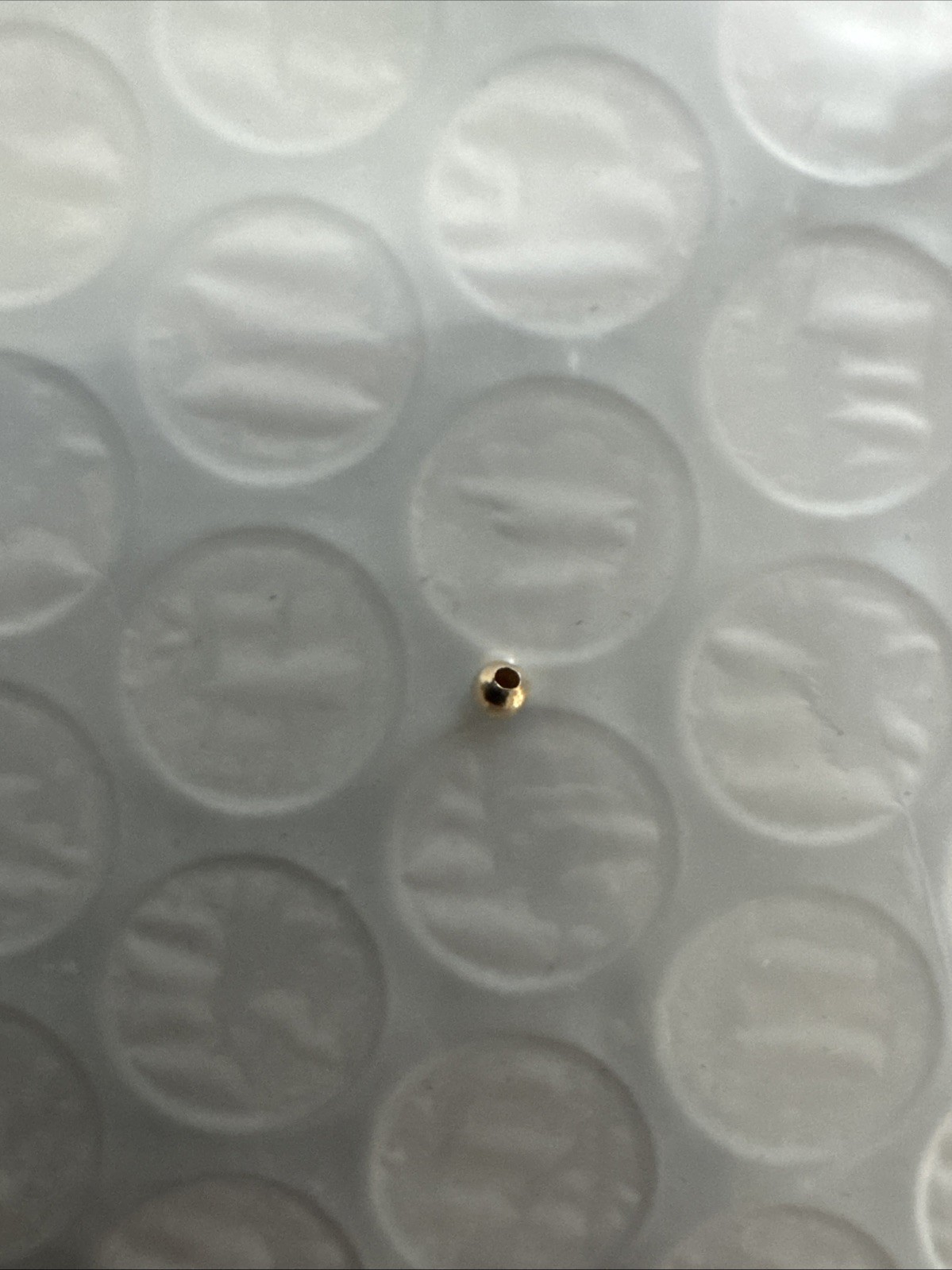 10K Solid Gold Bead In Case New