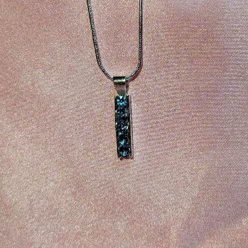 5 STONE LONDON BLUE TOPAZ 4mm PENDANT- .925 STERLING SILVER 1.50ctw