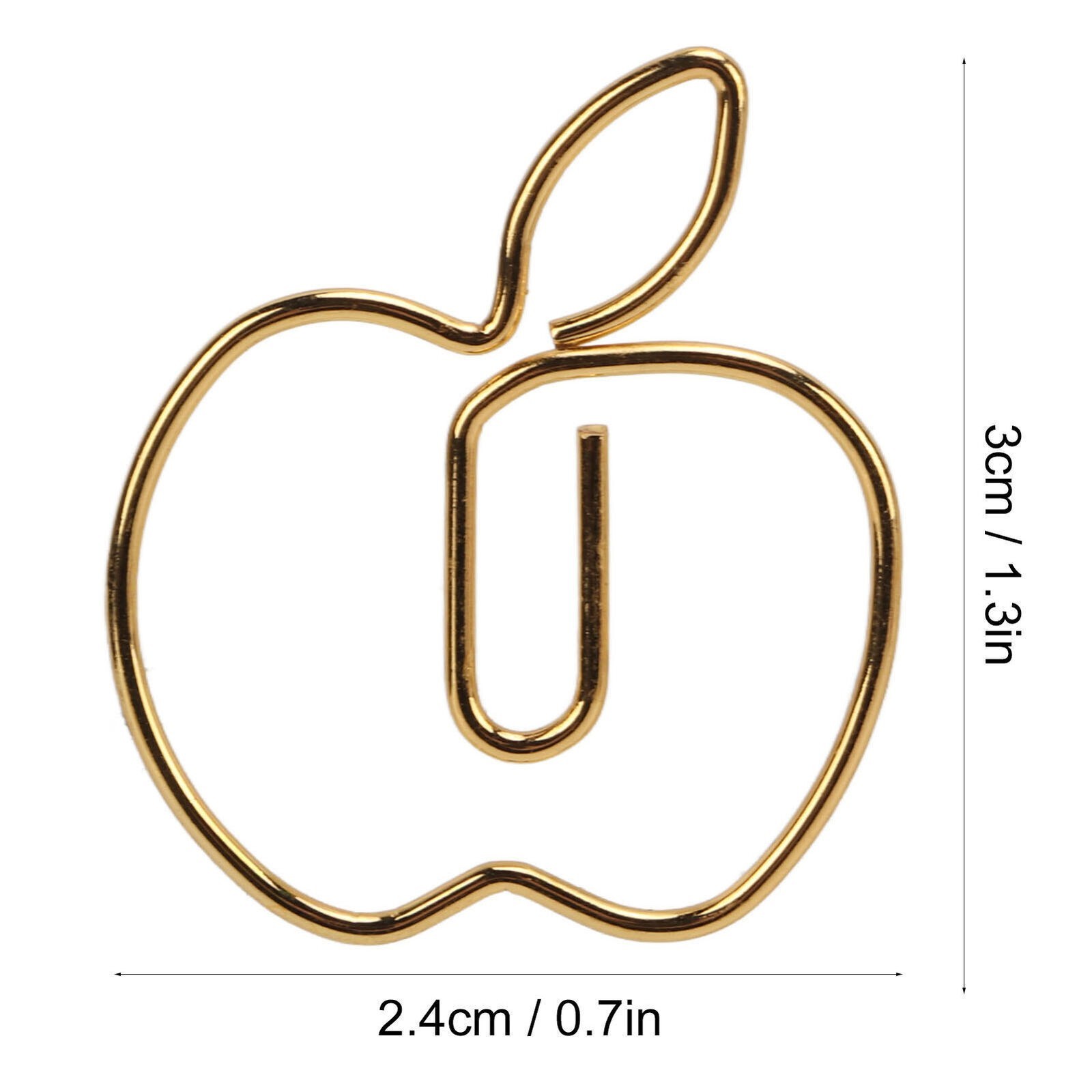 40Pcs Paper Clip Golden Apples Shape Creativity Personality Large Size Craft