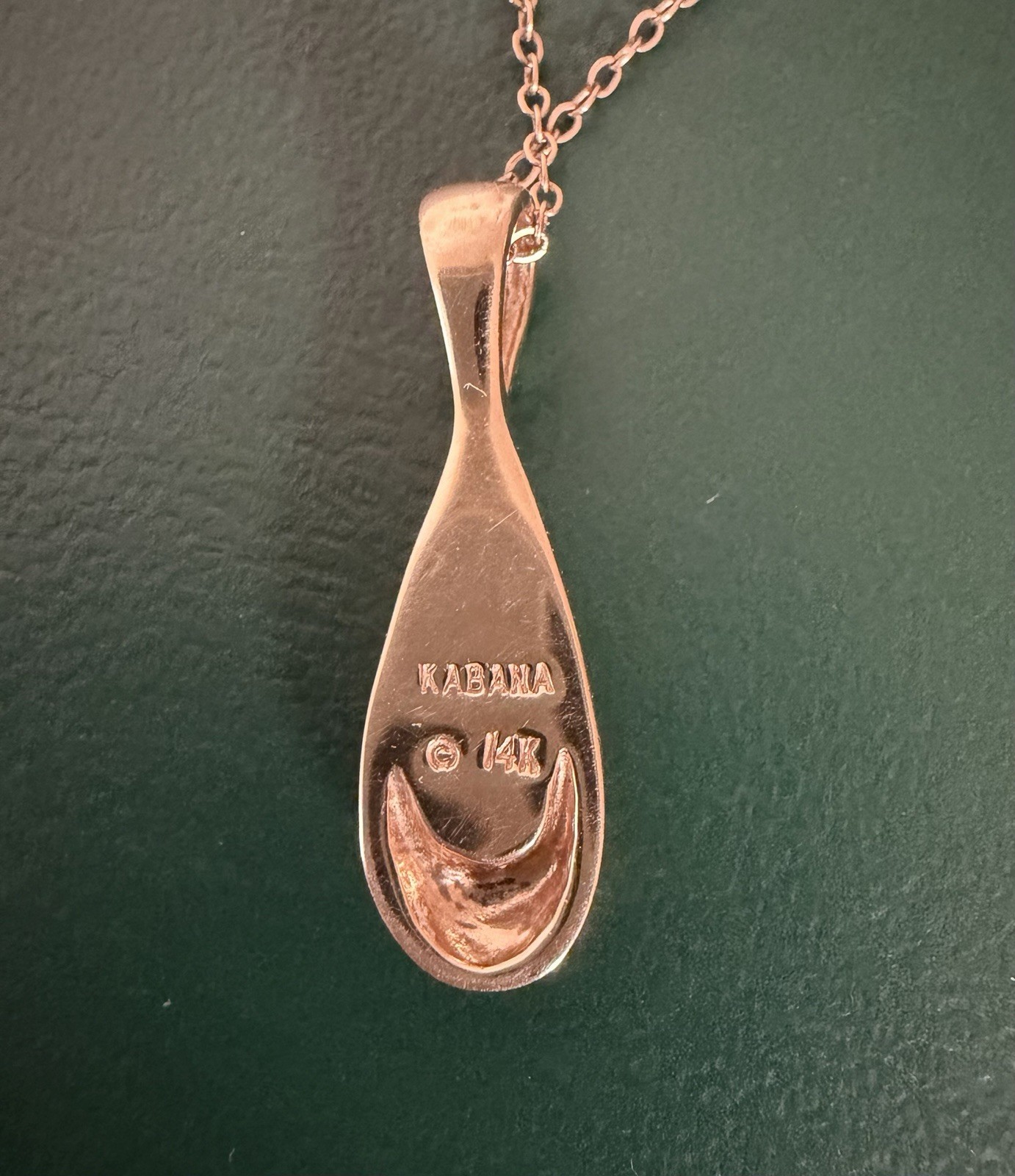 Estate Kabana 14k Yellow Gold Turquoise Teardrop Pendant & 14k Chain Necklace