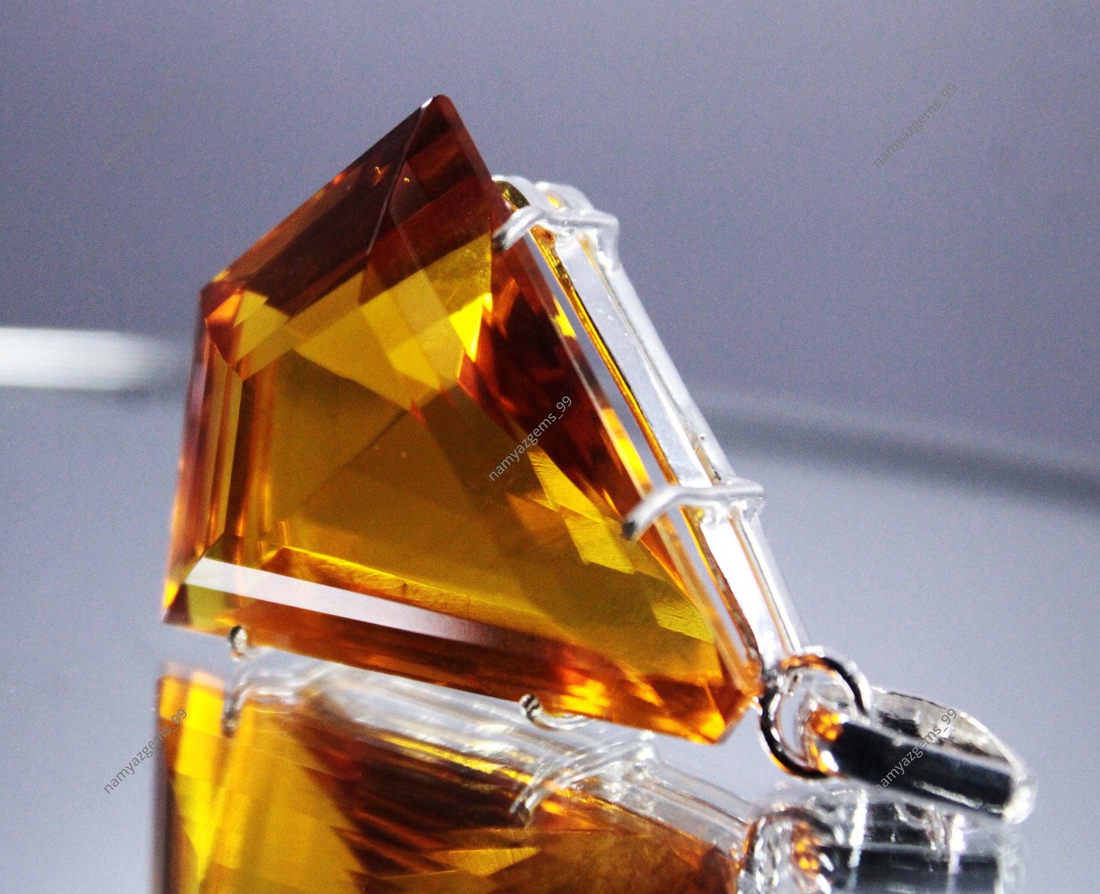 59.75 Ct Natural Imperial Topaz Loose Gemstone 925 Sterling Silver Pendant Fancy