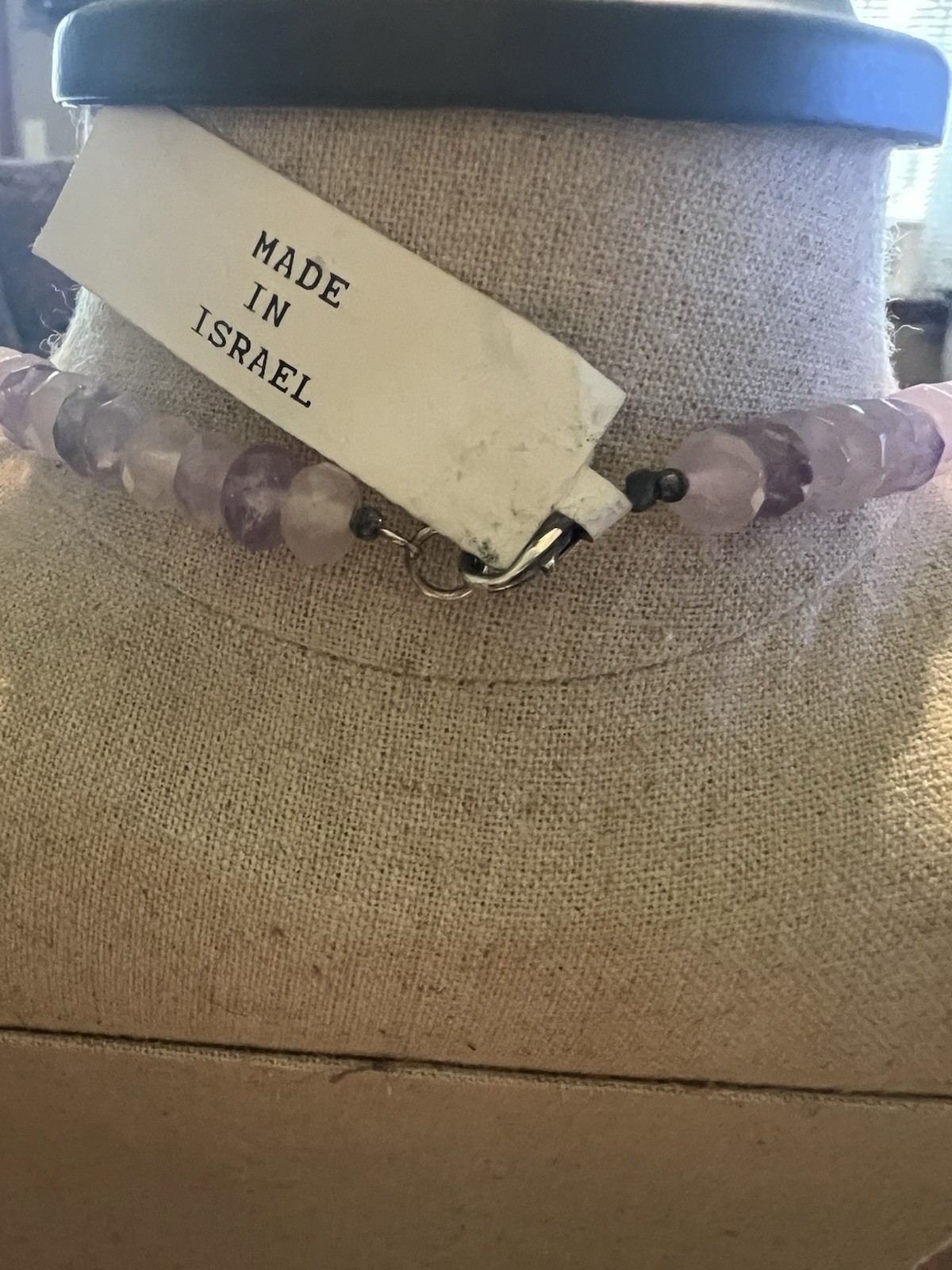 Made In Israel Unbranded Silver ? Amyethist ? Beads Necklace NWT