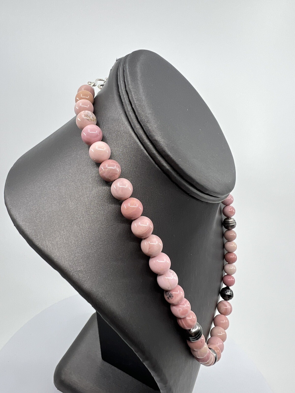 Jay King Pink Opal and Black South Sea Cultured Pearl Beaded Necklace