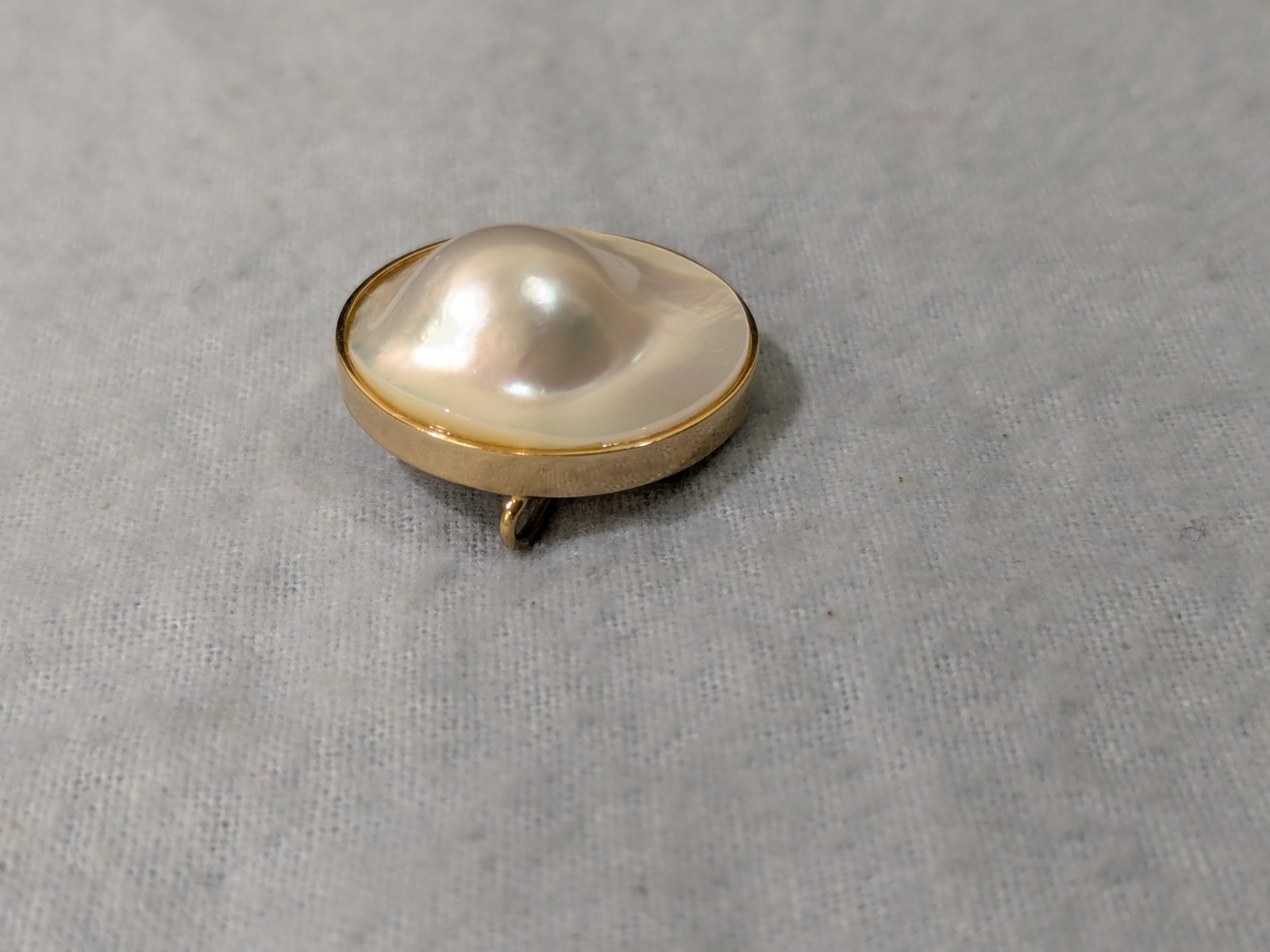 Vtg Mabe Pearl 14K Enhancer Pendant 26mm By Marley Of Pikesville MD
