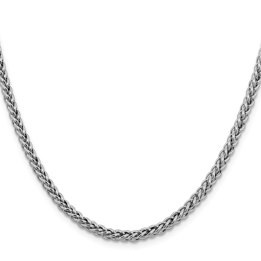 14K White Gold 4.3mm Semi-Solid 3-Wire Wheat Chain Necklace 20 In 9.73 g