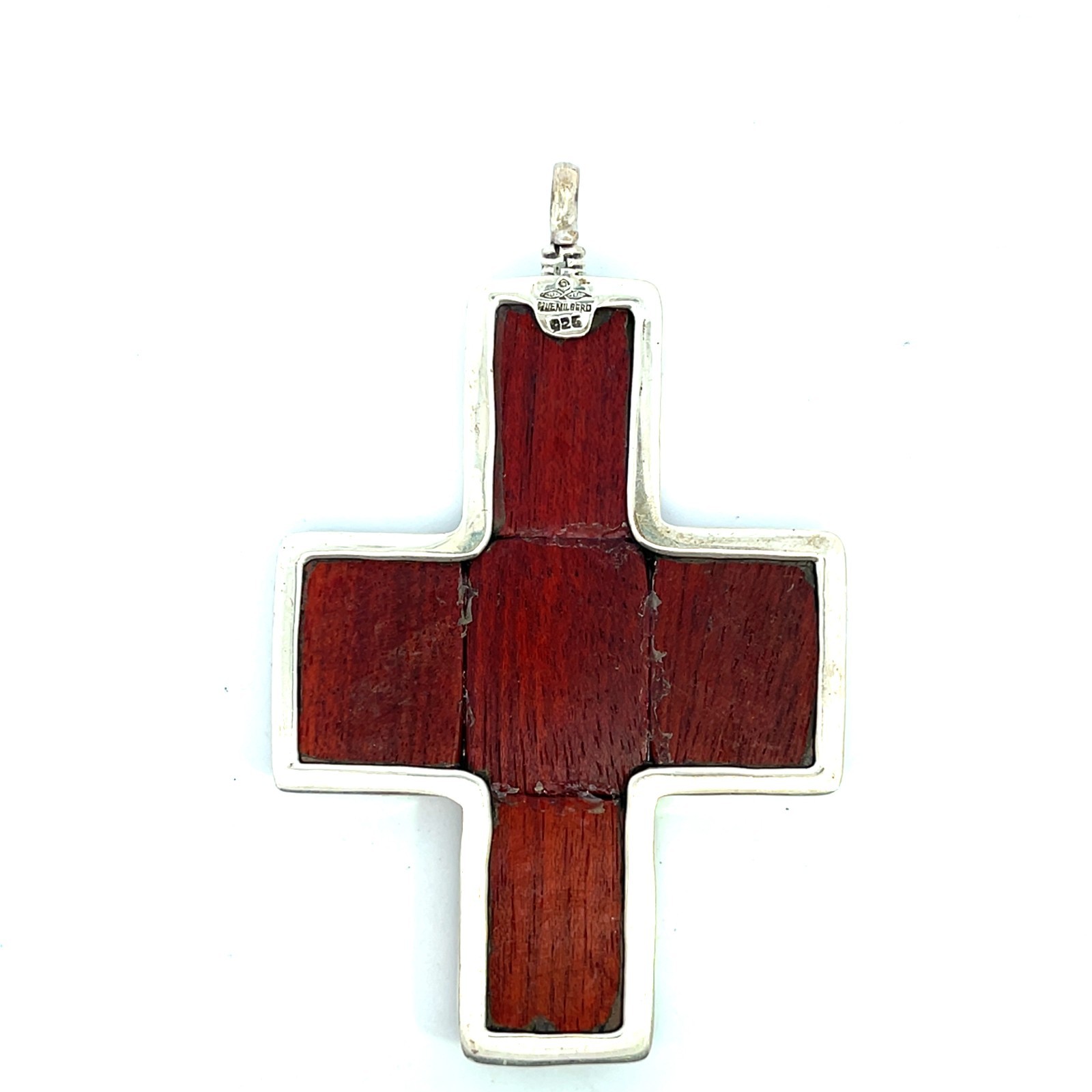 Que Milagro 925 Sterling Silver Religious Photo Cross Enhancer Pendant – V079