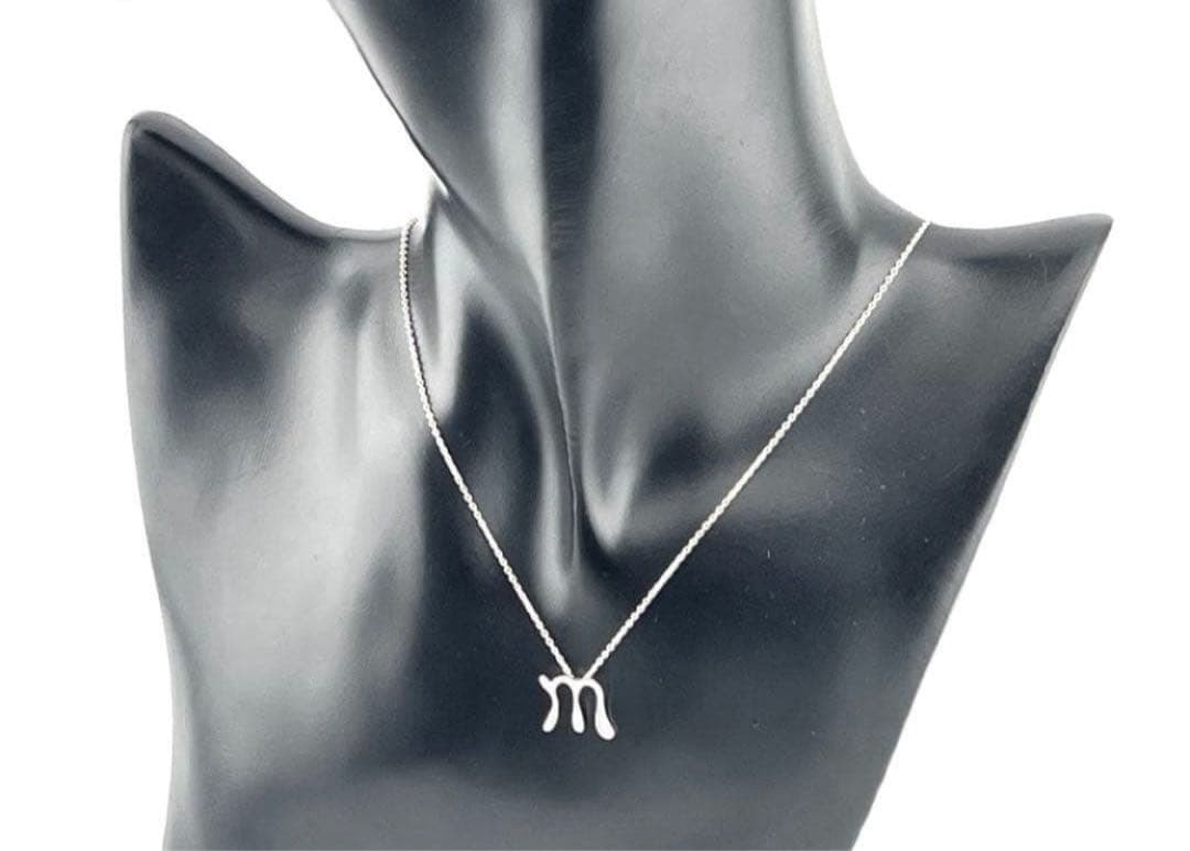 TIFFANY & Co. 925 Initial “M” Pendant Necklace SV925 Sterling Silver Used