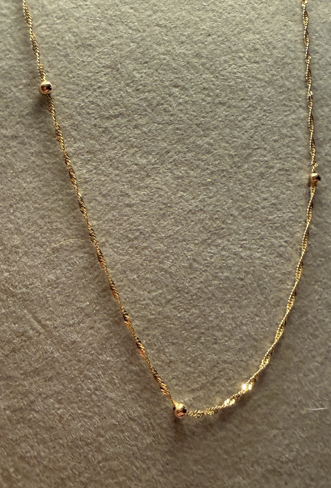Vintage Roberto Coin 14K Gold Bead Station Necklace 18” Italy QVC Chain 2.2 Gram
