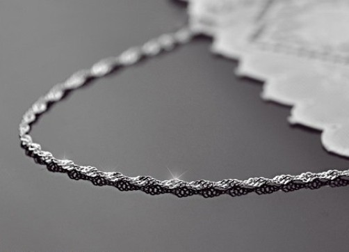 Wave Chain Necklace (1.8mm*) – Sterling Silver – 16″ to 30″ – Made in Italy [GM]
