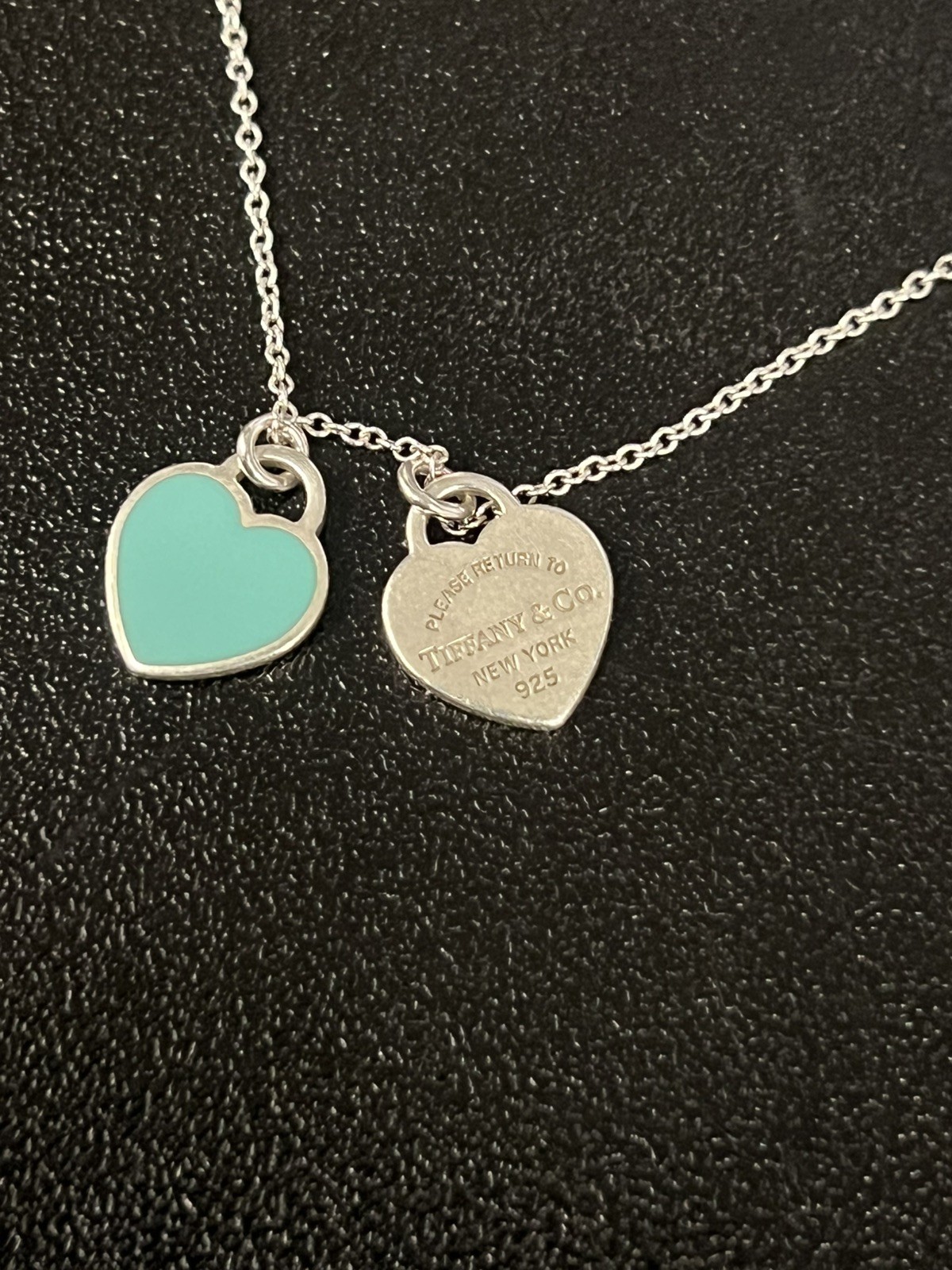 tiffany co Silver necklace Double Heart