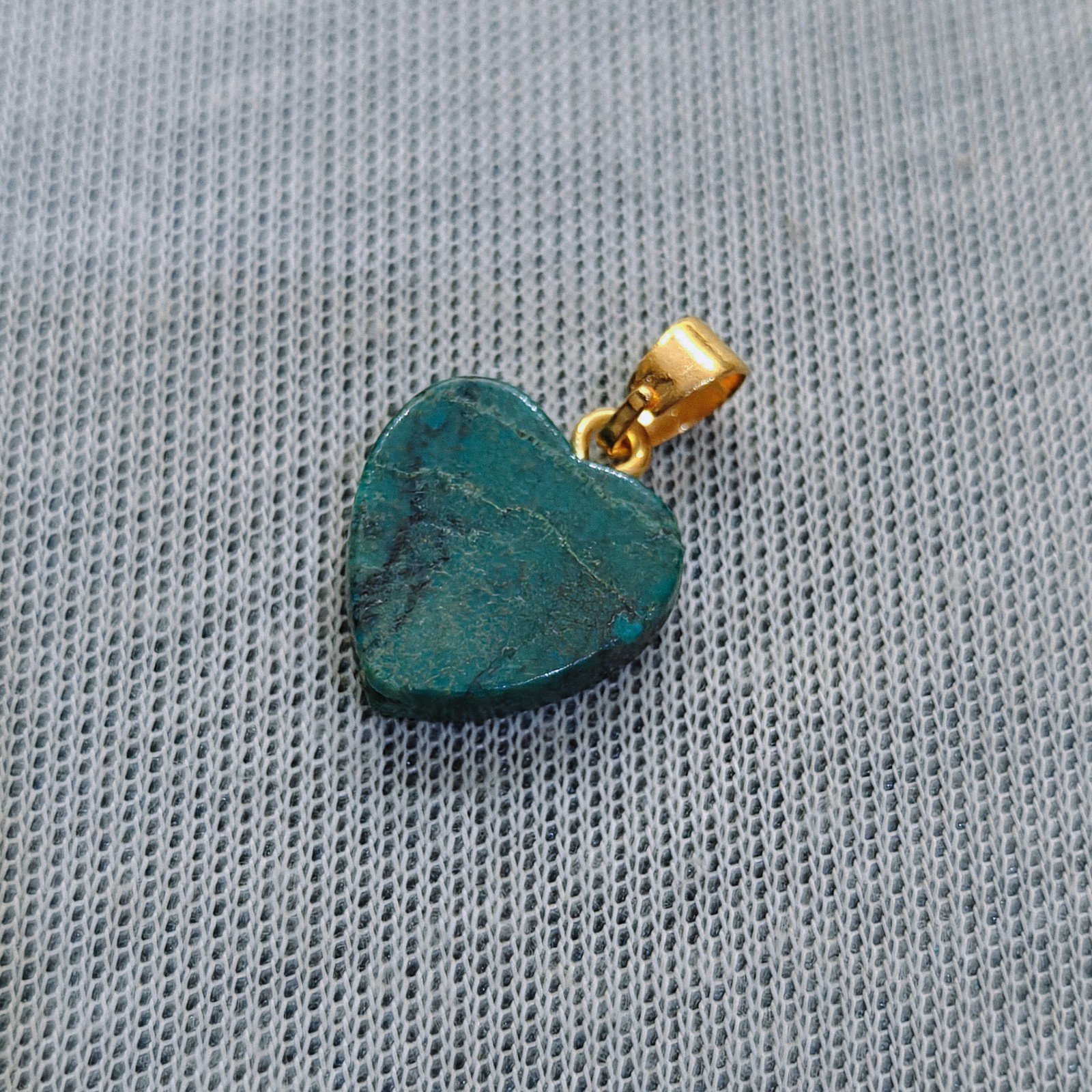 Natural Turquoise Gemstone Heart Pendant Turquoise Handmade Brass Hook Pendant