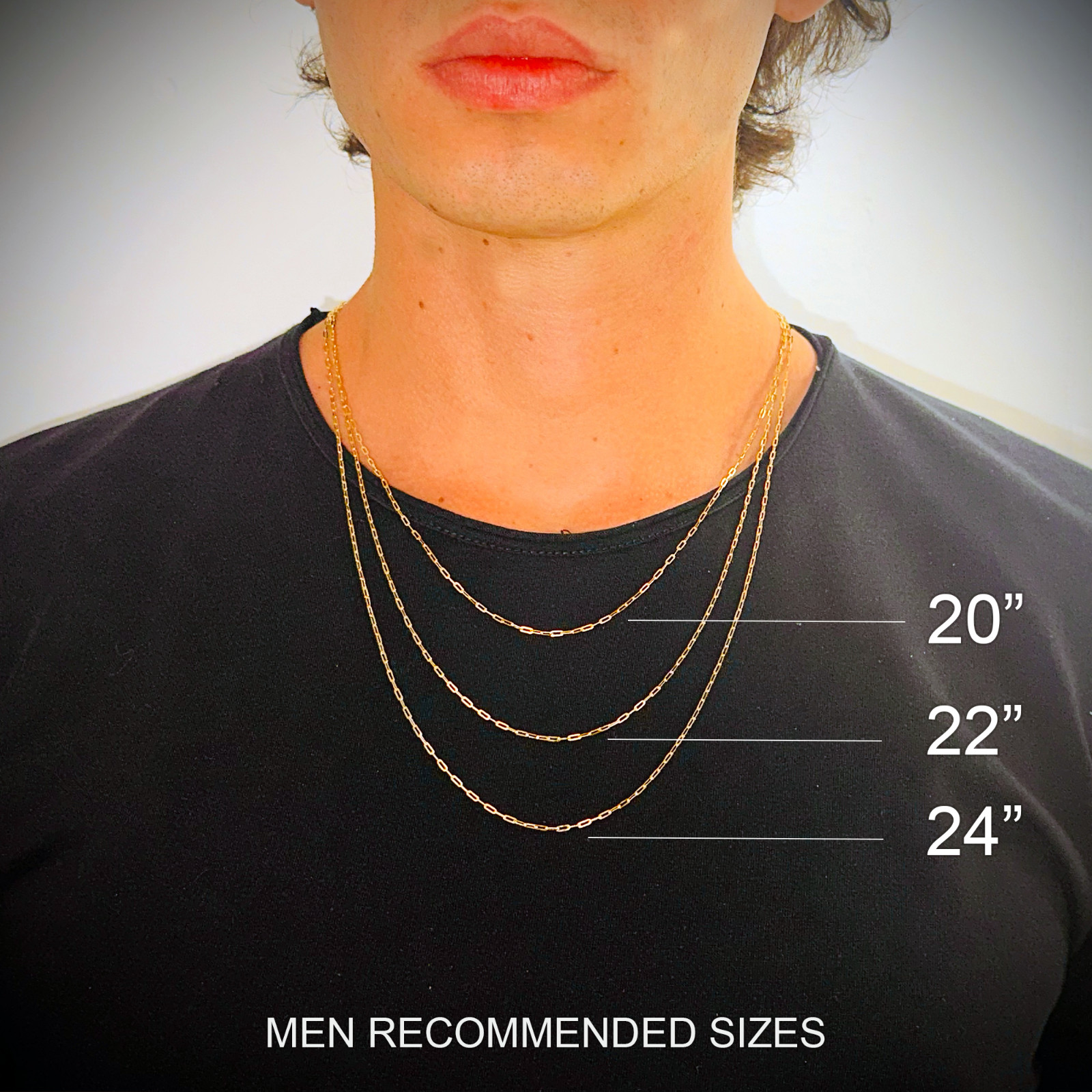 14k Gold Chain 1.5mm Solid Necklace Paper Clip Chain 14″ 16″ 18″ 20″ Fine Fancy