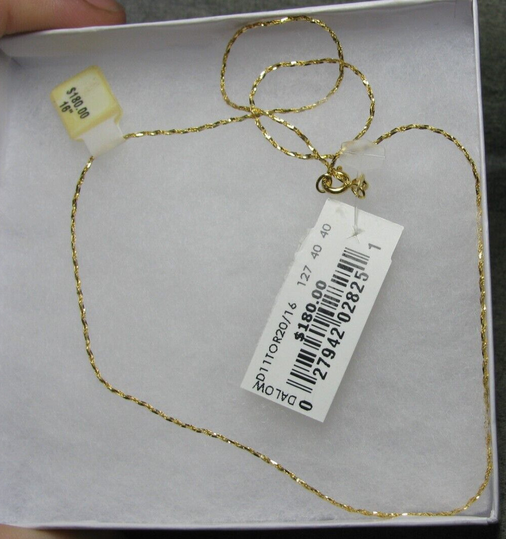 Kohl’s New with tags 14K Gold Necklace 18 inches —- KAK