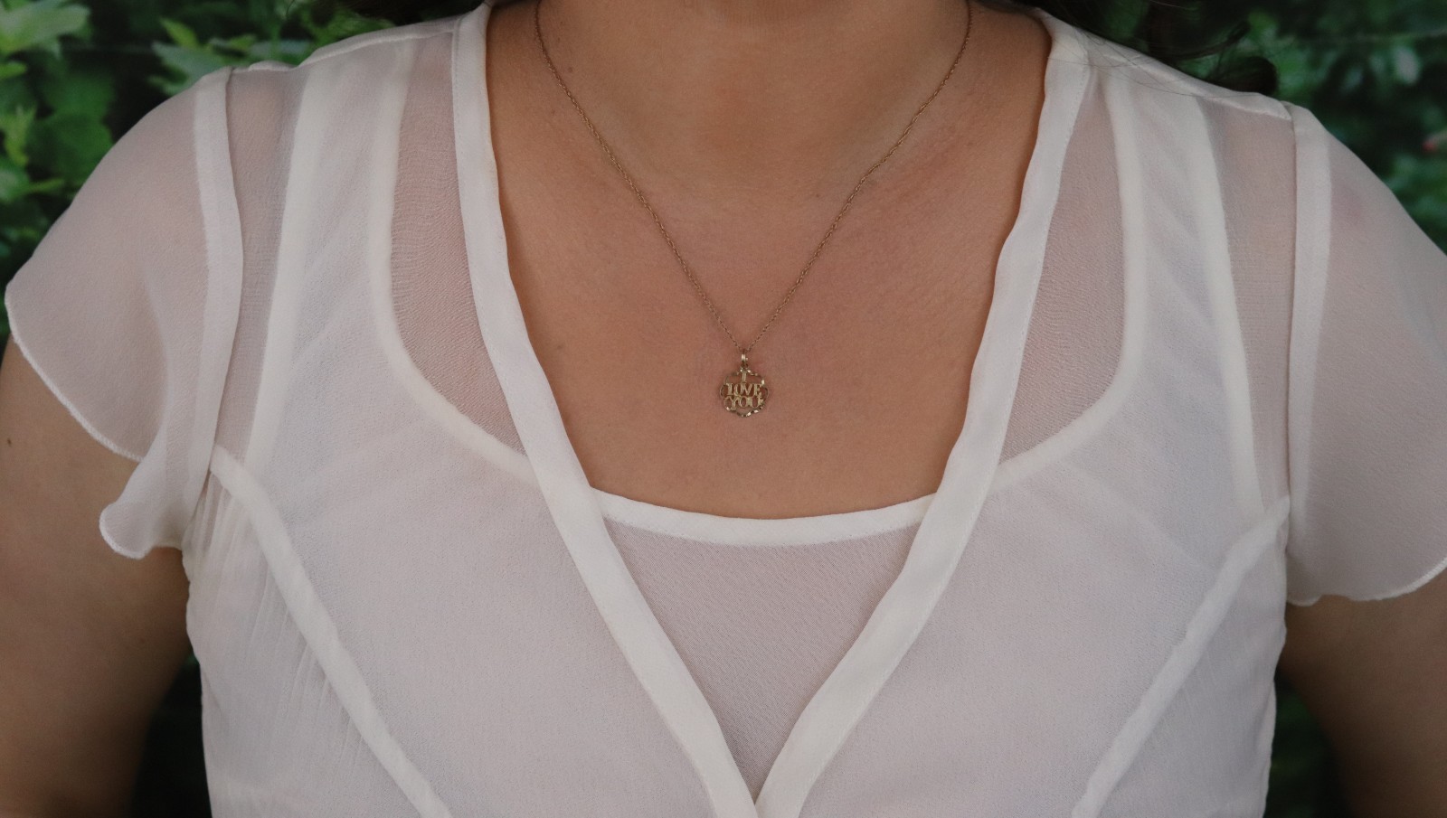 Pendant Only 10k Yellow Gold I Love You Pendant 3/4″ x 1/2″ inch