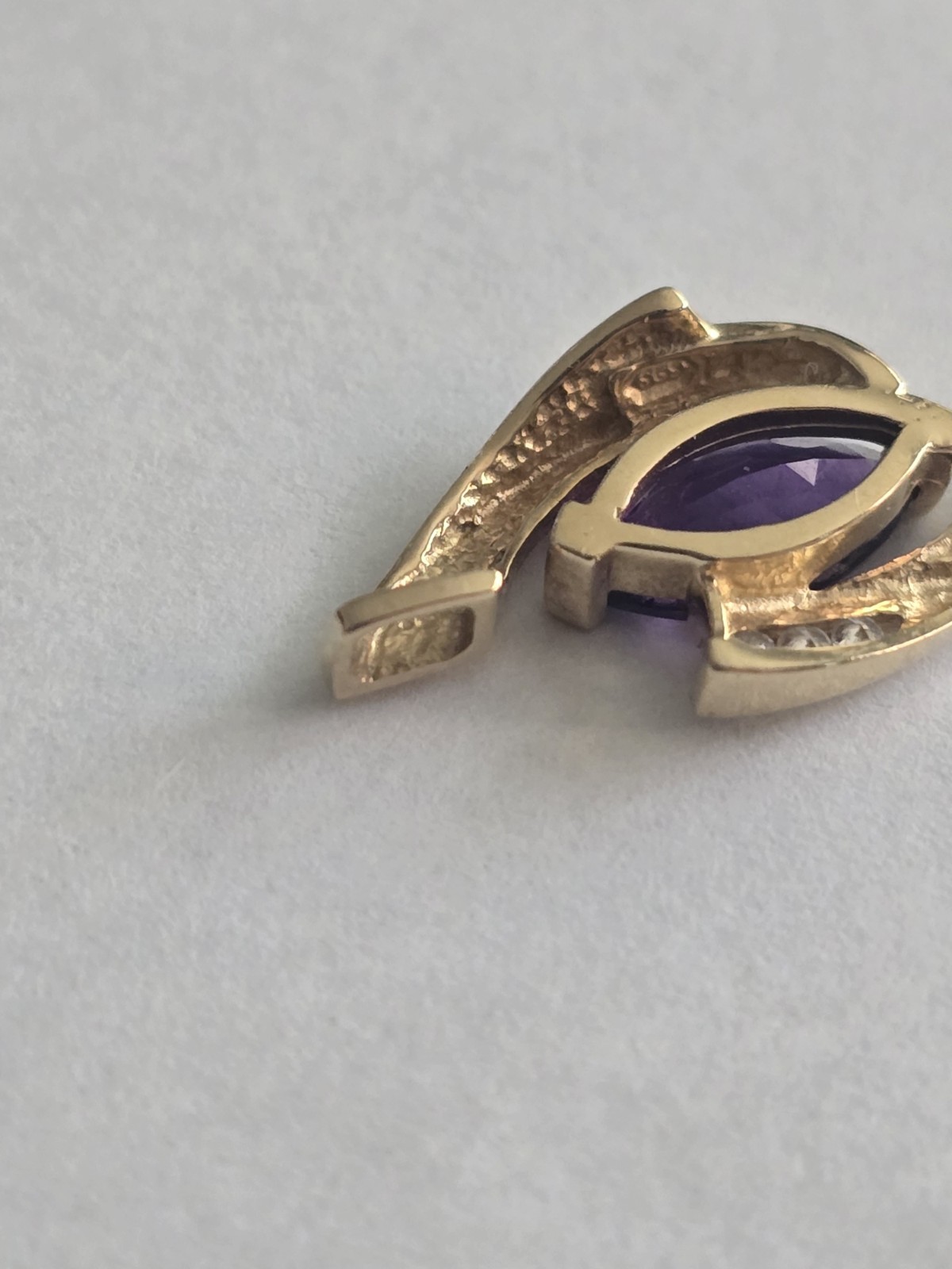 14K Yellow Gold Marquise Purple Amethyst Prong-Set Pendant