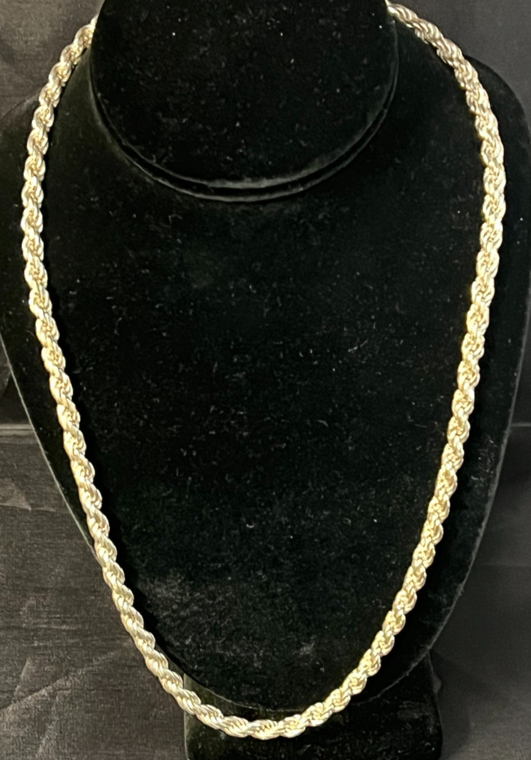 AGI 925 Sterling Silver 5mm Rope Chain Necklace 24″ Length 66.1g Italy HEAVY