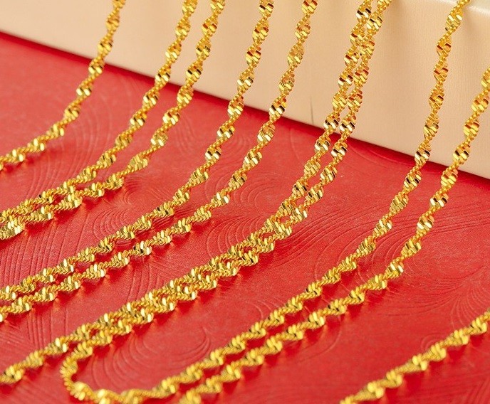 18k Gold Mens Womens 20″ Snake Link Chain Filled Over Sterling Silver Necklace