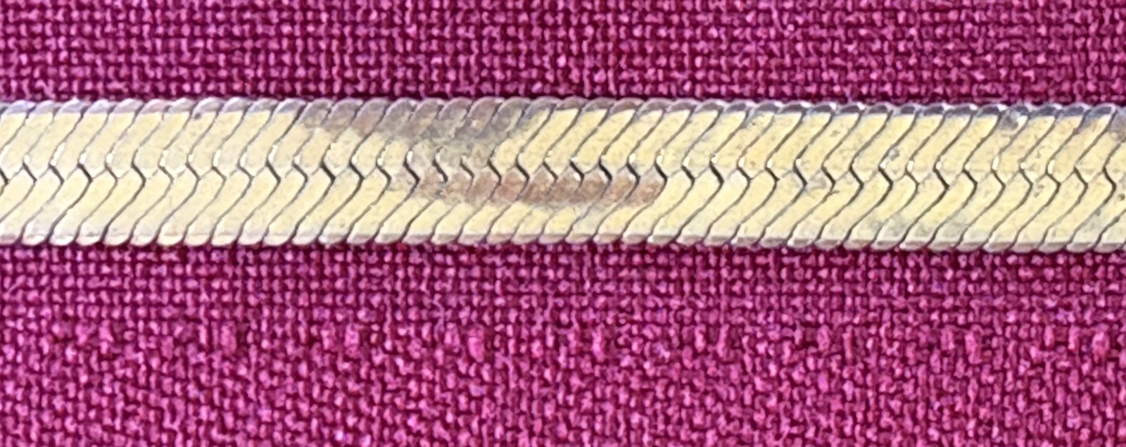 Estate 14K Yellow Gold Herringbone Necklace 18 Inch 15g Heavy Fluid Chain