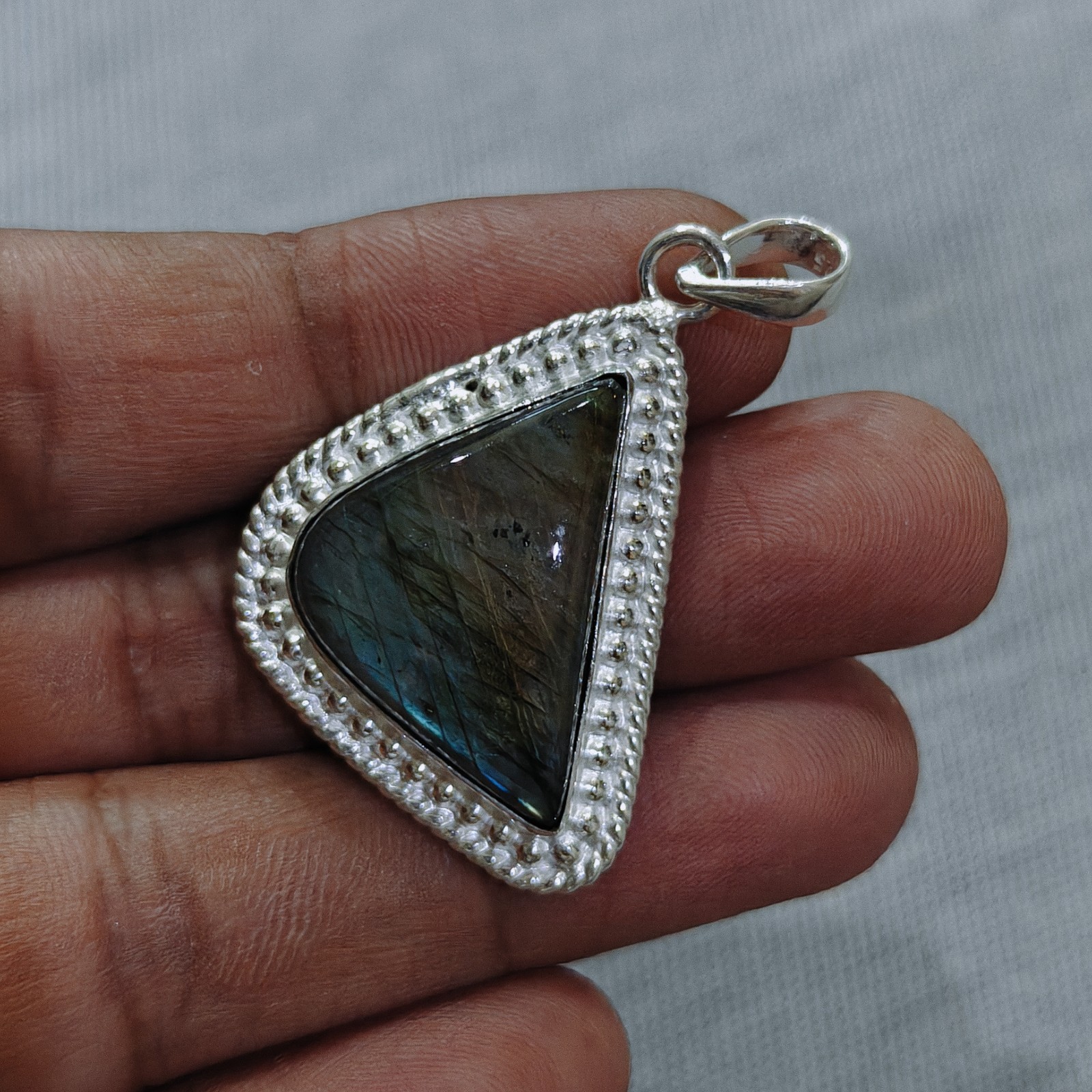 Natural Labradorite 925 Sterling Silver Gemstone Pendant Handmade Pendant Gift