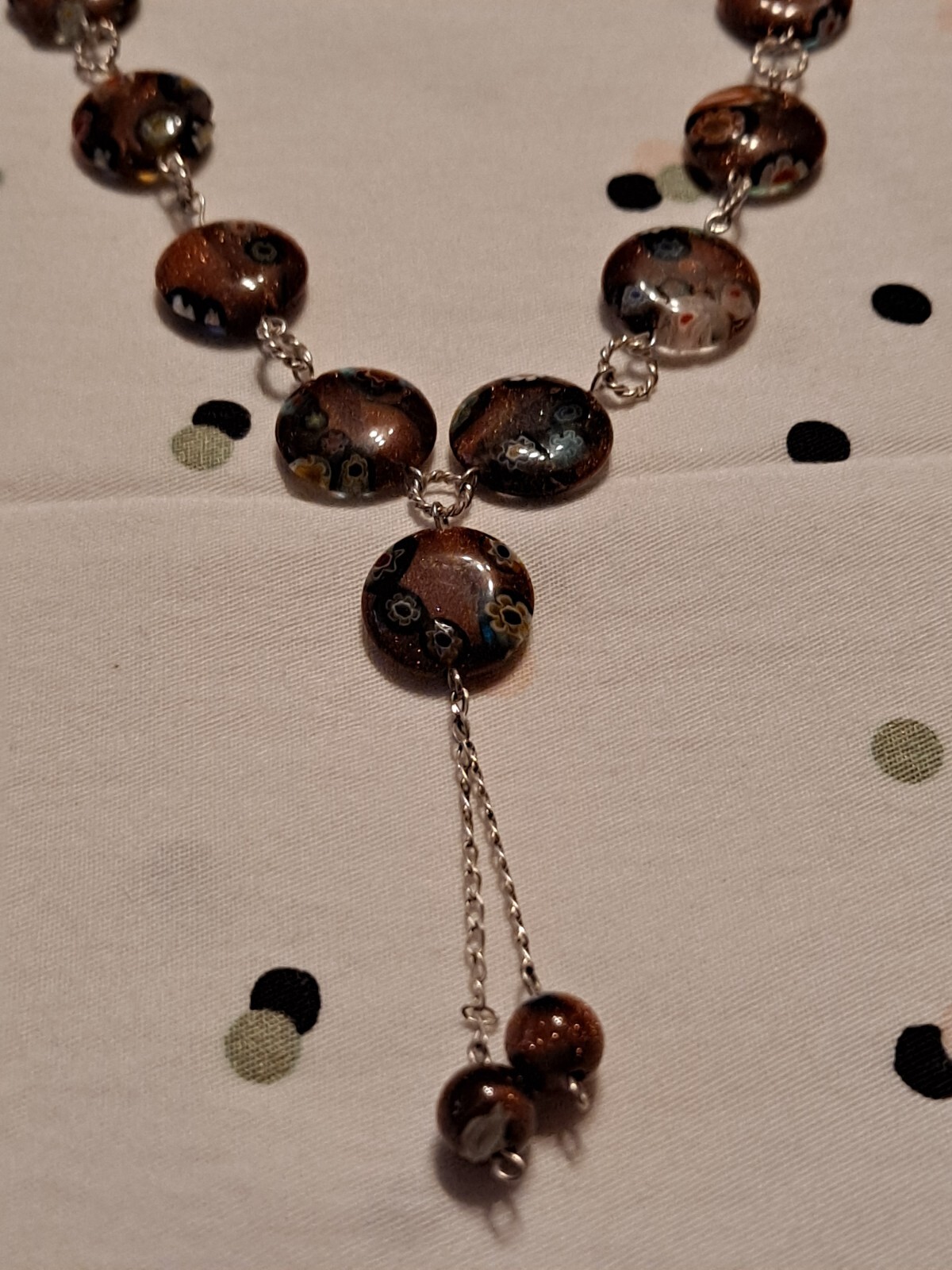925 Sterling Silver Lot necklaces Milefiori Murano style & Friends photo pendant