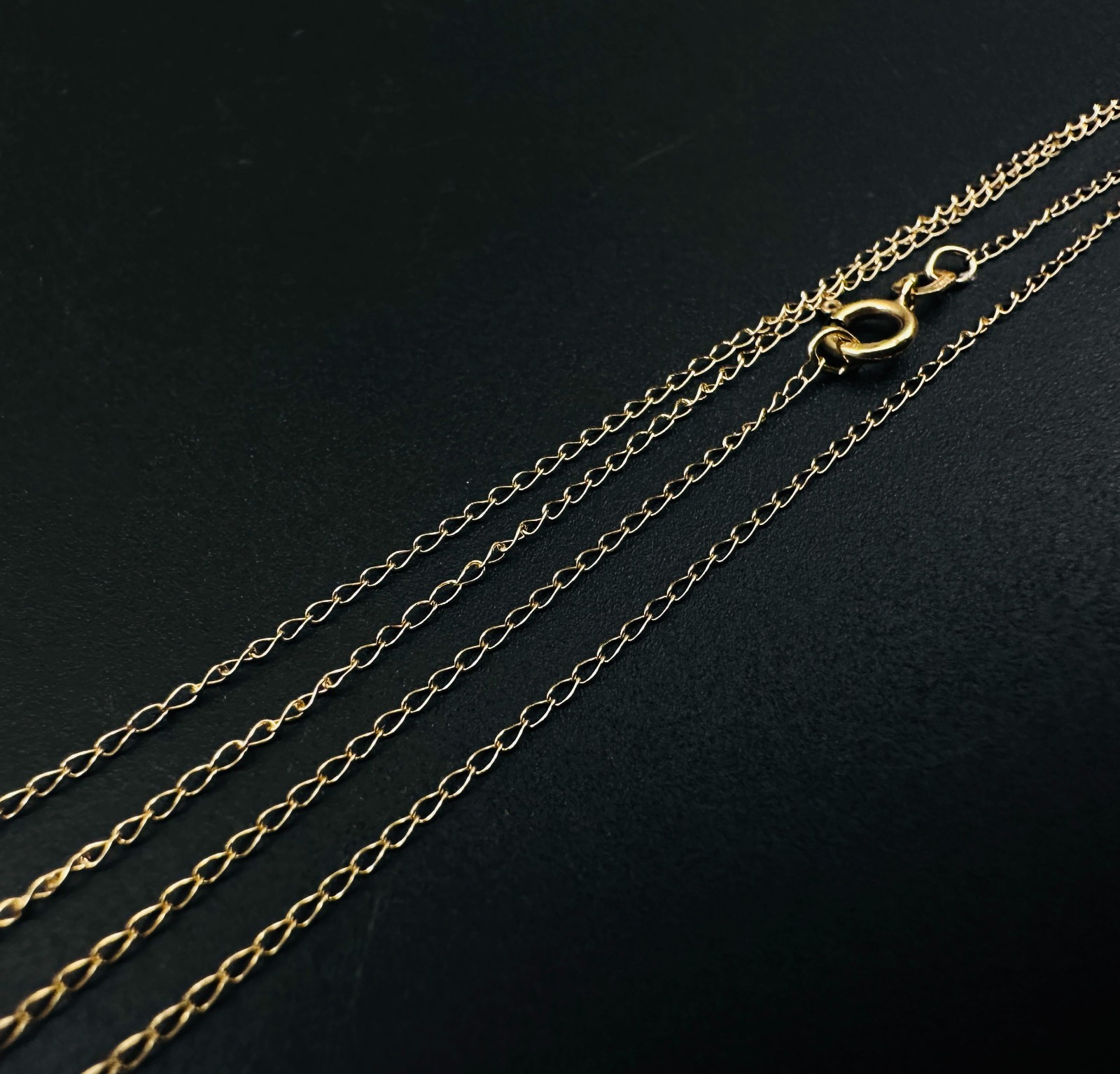 Solid 10K Yellow Gold Thin Cable Link Chain Necklace, .8mm, 18 1/4″, 0.4g