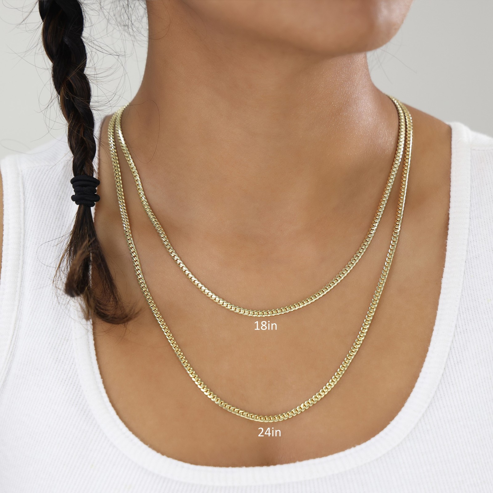 10K Yellow Gold Solid 3.5mm Miami Cuban Link Chain Necklace Mens Women 16″- 30″