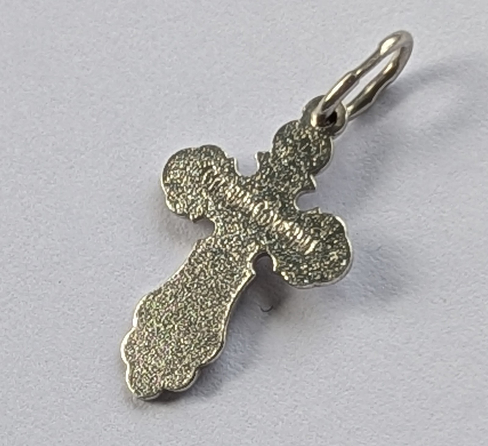 Orthodox Cross 925 silver. Weight 0.78 g. Prayer in Russian. Ukrainian jewelry.