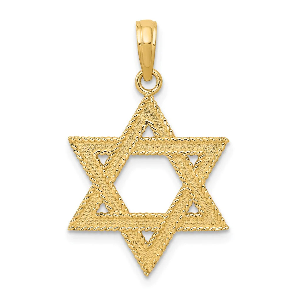 10K / 14K Yellow Gold Star Of David Pendant