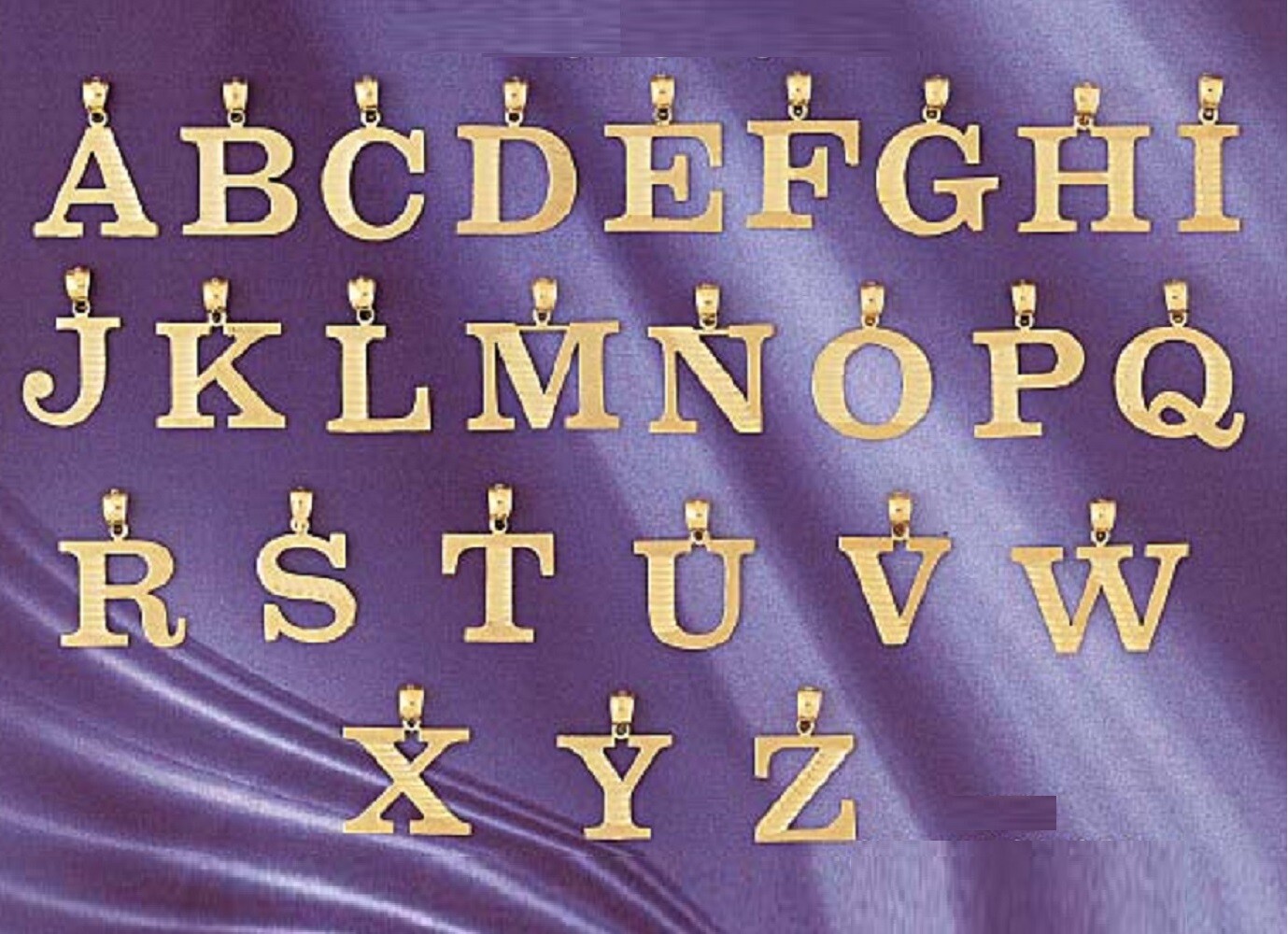 A to Z Any One 14K Yellow Gold Letter Pendant / Charm, Made in USA