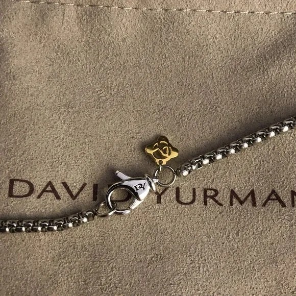 David Yurman X Cable Cross S Silver & 18K Yellow Gold Pendant Necklace