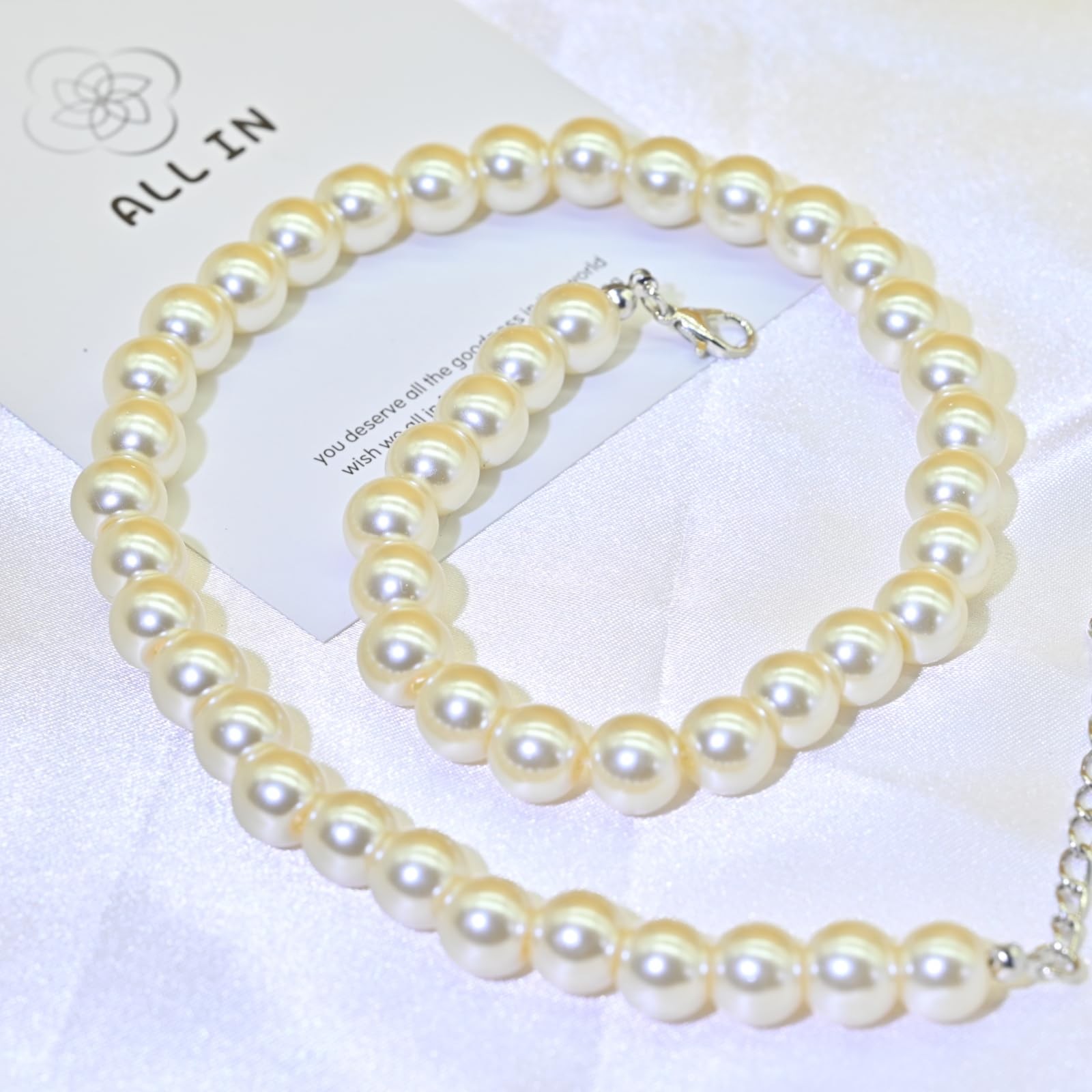 Colorful Mood Choker Baroque Bead Imitation Pearls Necklace, Women, Adults – 04