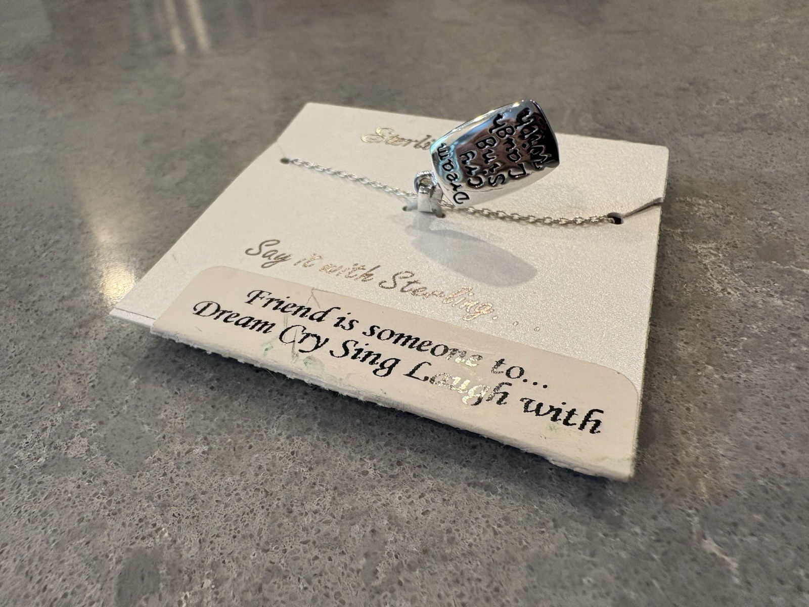 Sterling Silver Friendship Necklace New In Original Packaging Never Worn