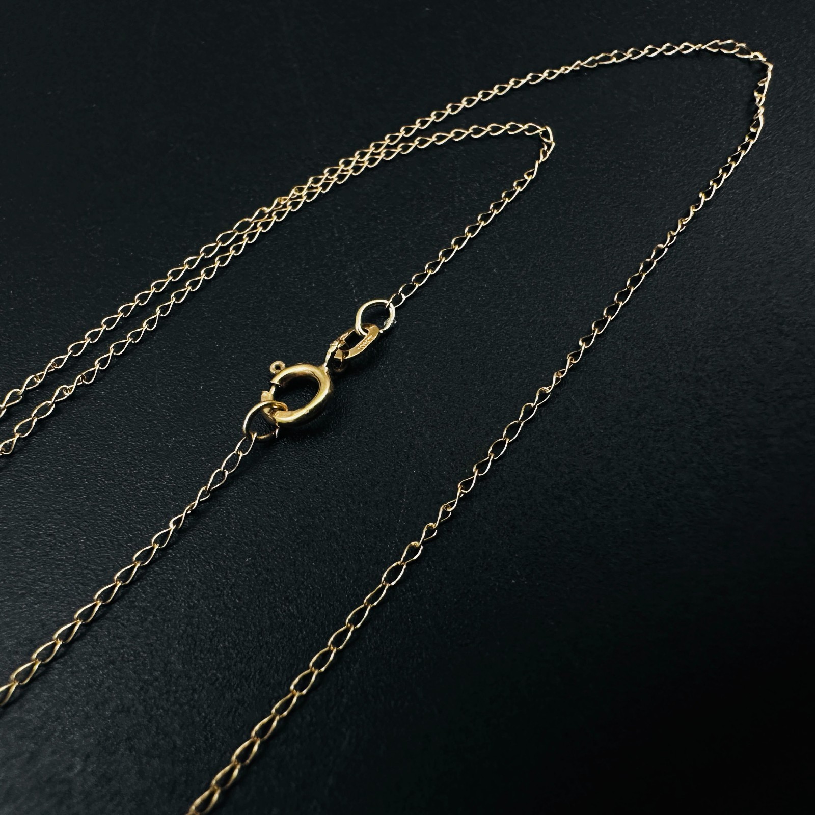 Solid 10K Yellow Gold Thin Cable Link Chain Necklace, .8mm, 18 1/4″, 0.4g
