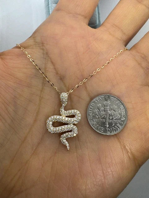 2.25 Ctw Round Lab Created Snake Pendant Necklace 14K Yellow Gold Plated