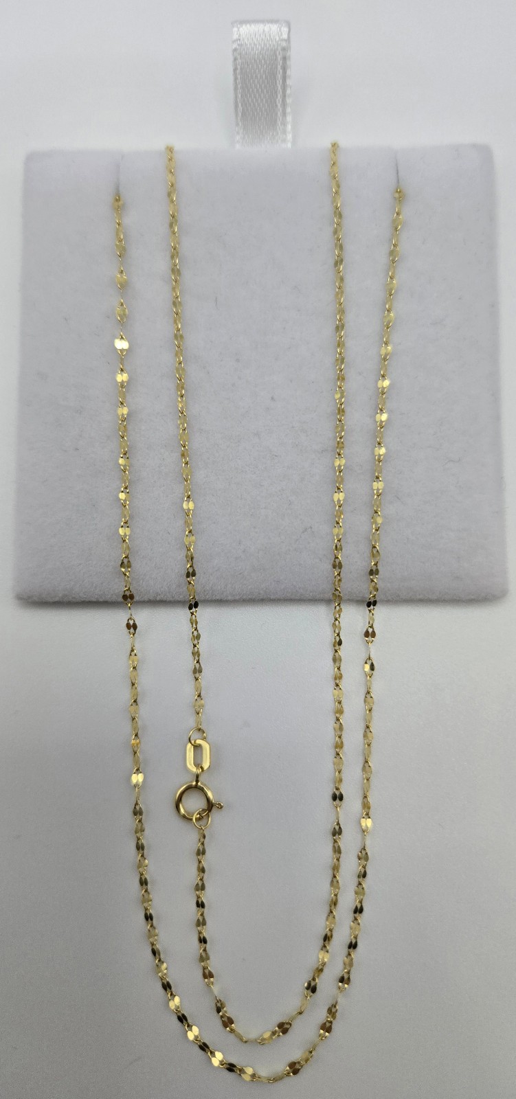 New Solid 10k Yellow Gold Mirror Link 1.5mm 24inch Chain Necklace, Italy