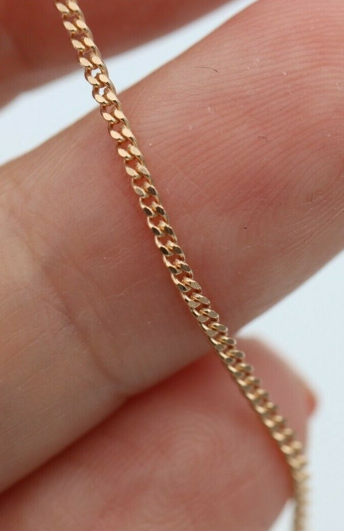 Genuine 9ct 9k 375 Rose Gold Kerb Curb Chain Necklace 70cm 3.9 grams