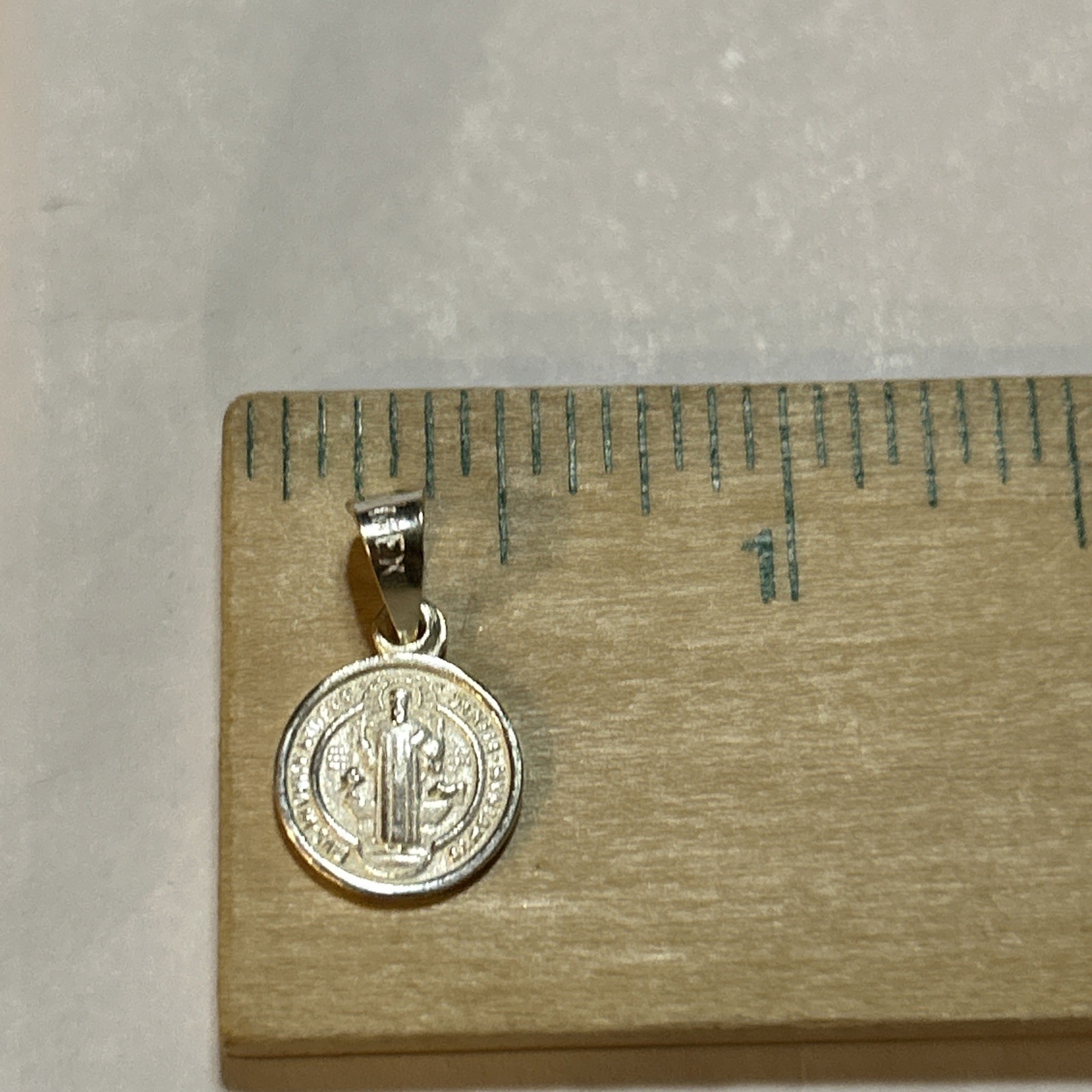 925 Sterling Silver Saint Benedict Medal Round Small 2 Sided Prayer NEW 1g Solid