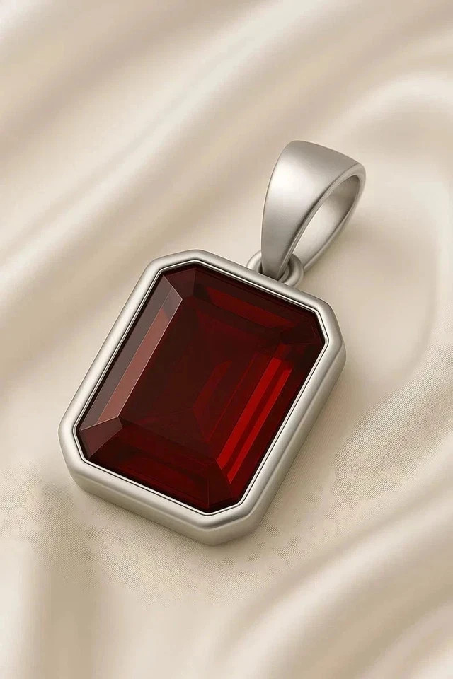 Certified 25 Ct Natural Red Painite Pendant in 925 Sterling Silver Best Gift