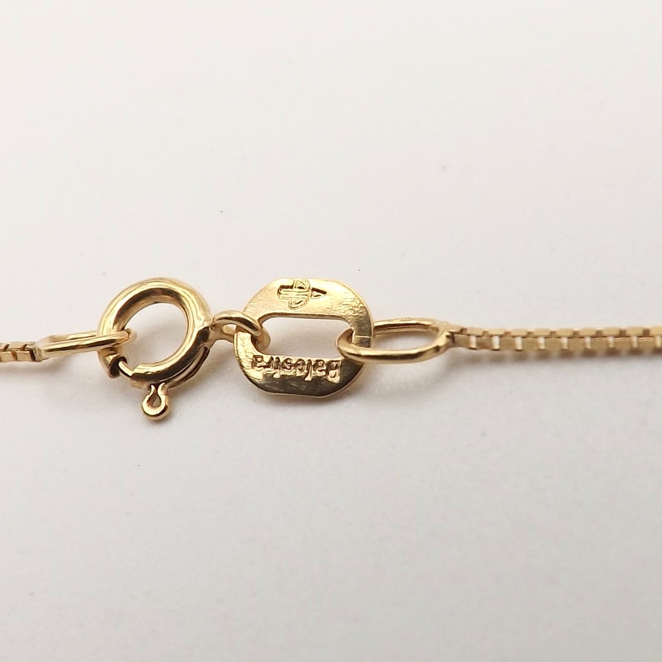 Solid 14k Gold Box Link Pendant Chain Necklace 16in New