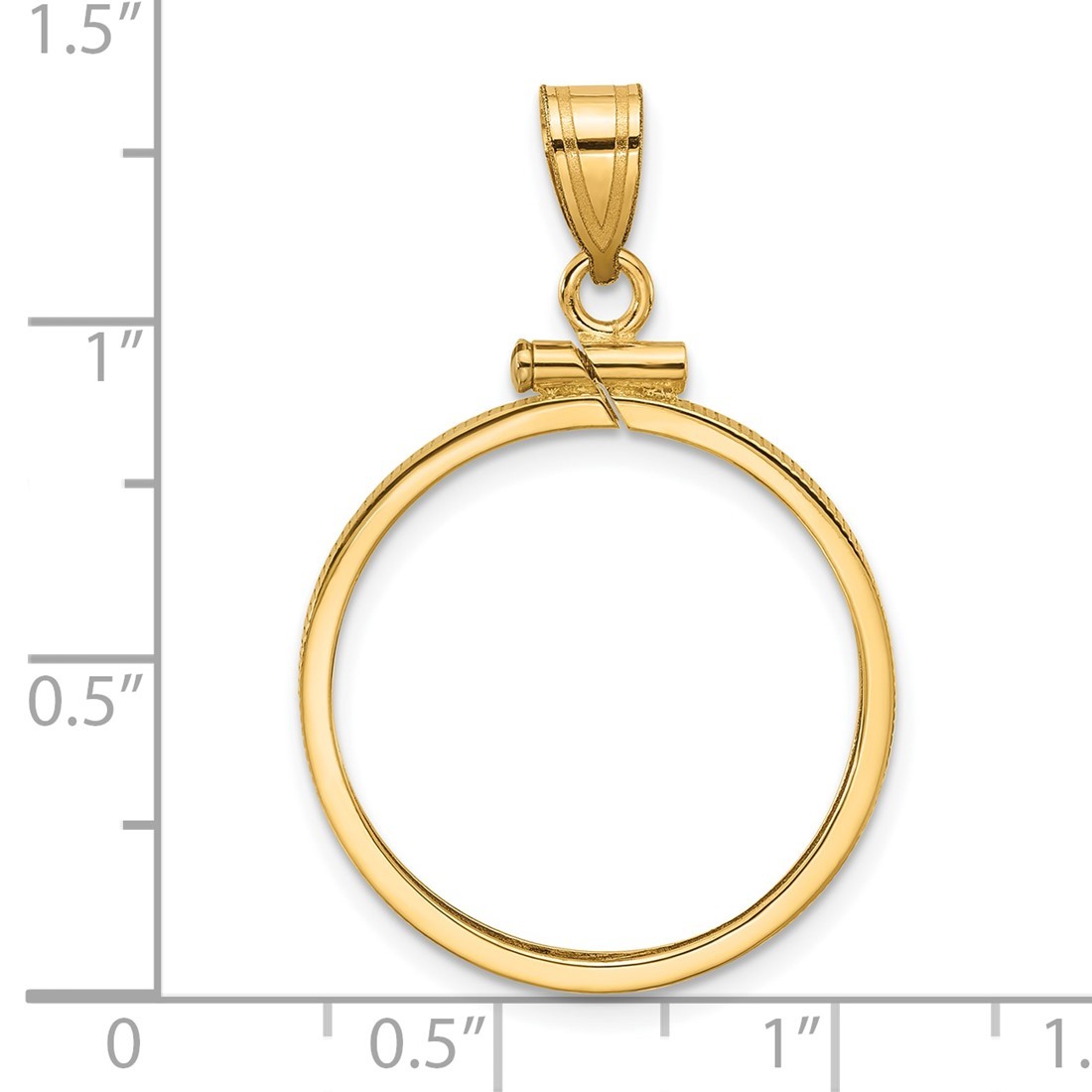 14k Yellow Gold 21.6mm Polished Screw Top Coin Bezel Pendant