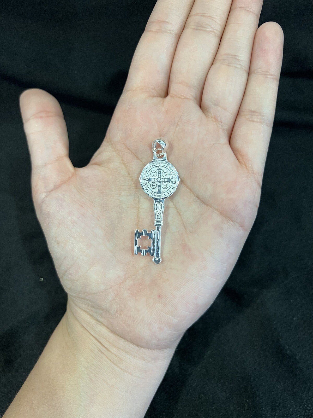 925 Sterling Silver Mens Womens St Benedict Key San Benito Llave Pendant
