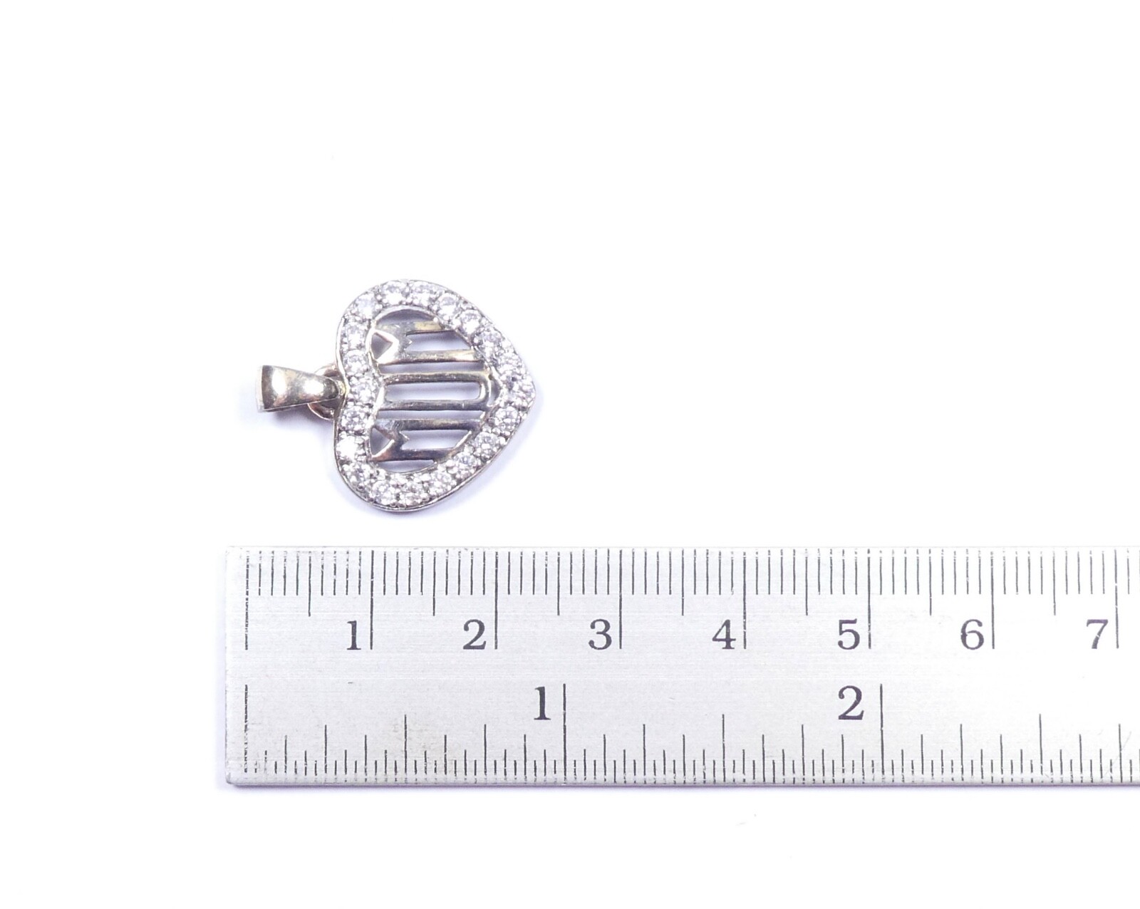Mum Pendant Love Heart 925 Sterling Silver CZ Set 2.1g