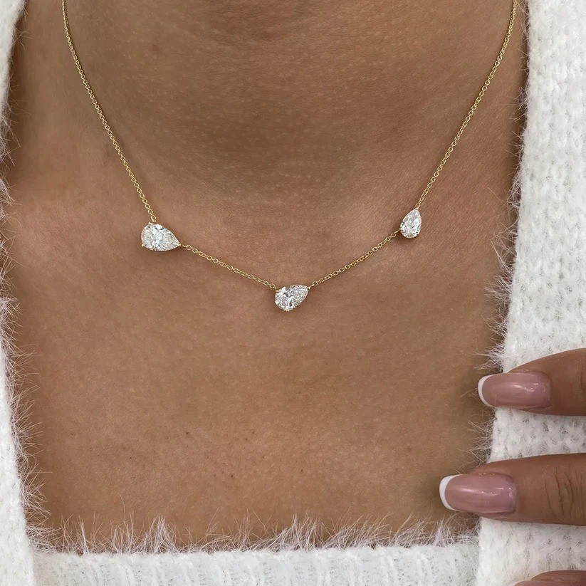 4.50 Ct Certified Treated White Diamond Chain Necklace,925 Silver-Great lustre