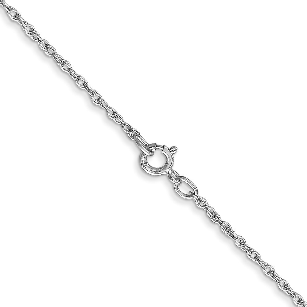 10k White Gold .8mm Lite-Baby Rope Chain Necklace 22″