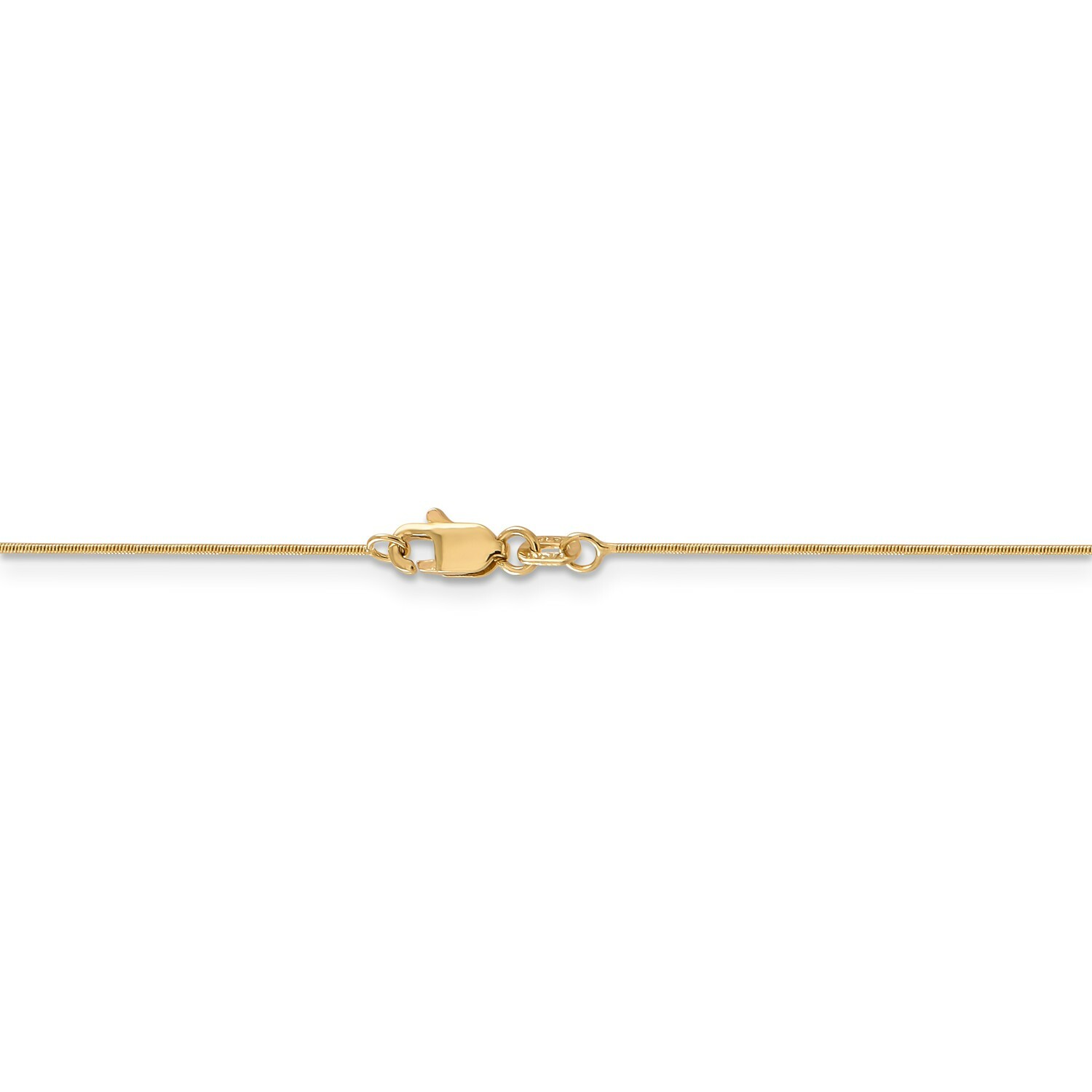 14k Yellow Gold 0.65mm Solid Round Snake Chain w/ Lobster Clasp 16″ – 24″