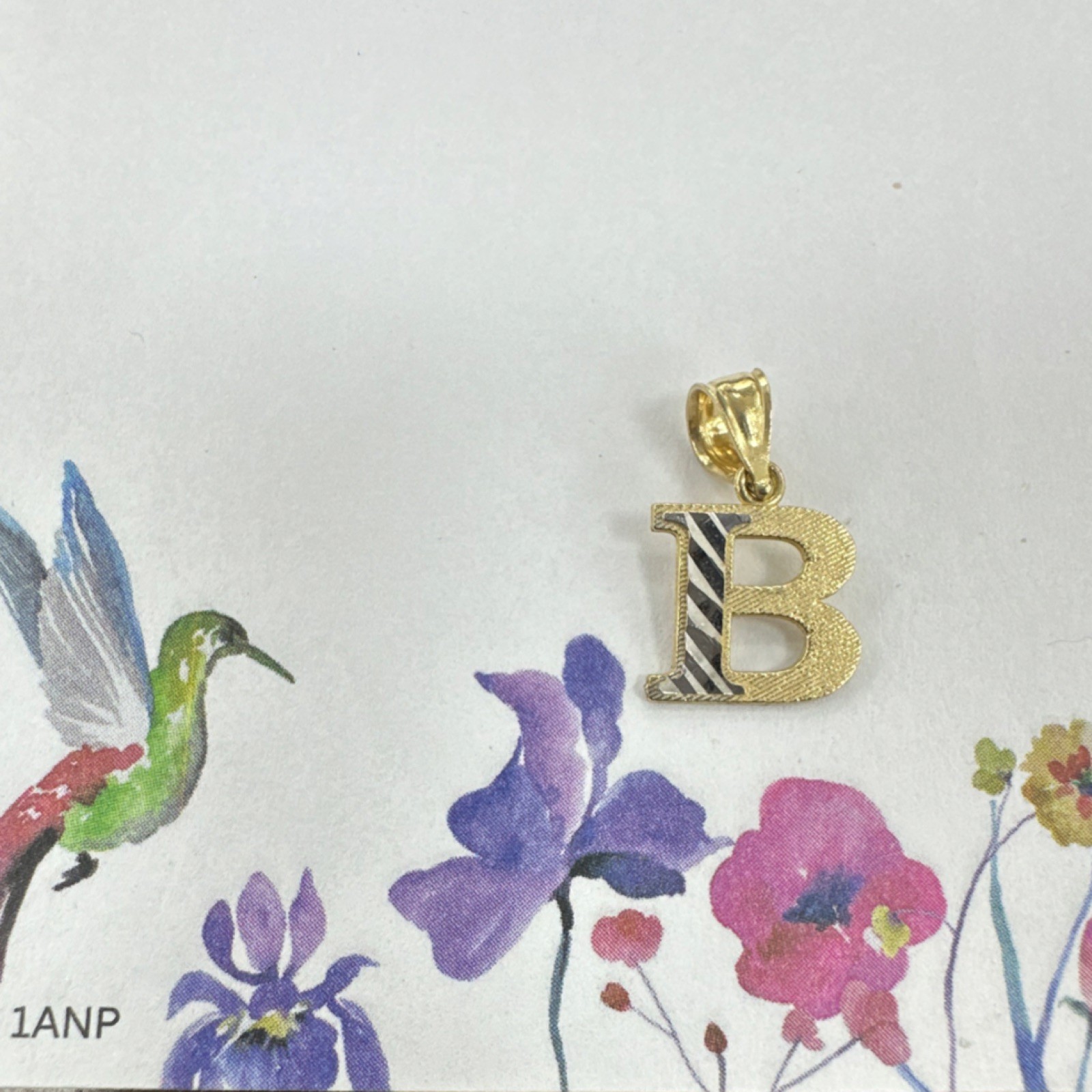 Yellow Gold 14k Letter B Pendant Alphabet Theme No Stone Italy Fine Jewelry