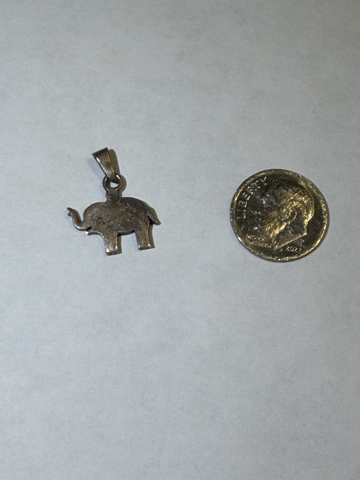 Sterling Silver 925 Elephant Charm Pendant, Animals & Insects Theme, Signed